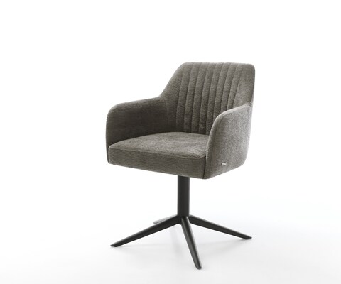 Draaistoel Greg-Flex bouclé zacht mud kruispoot zwart 360° draaibaar rocker-functie pocketveer kern