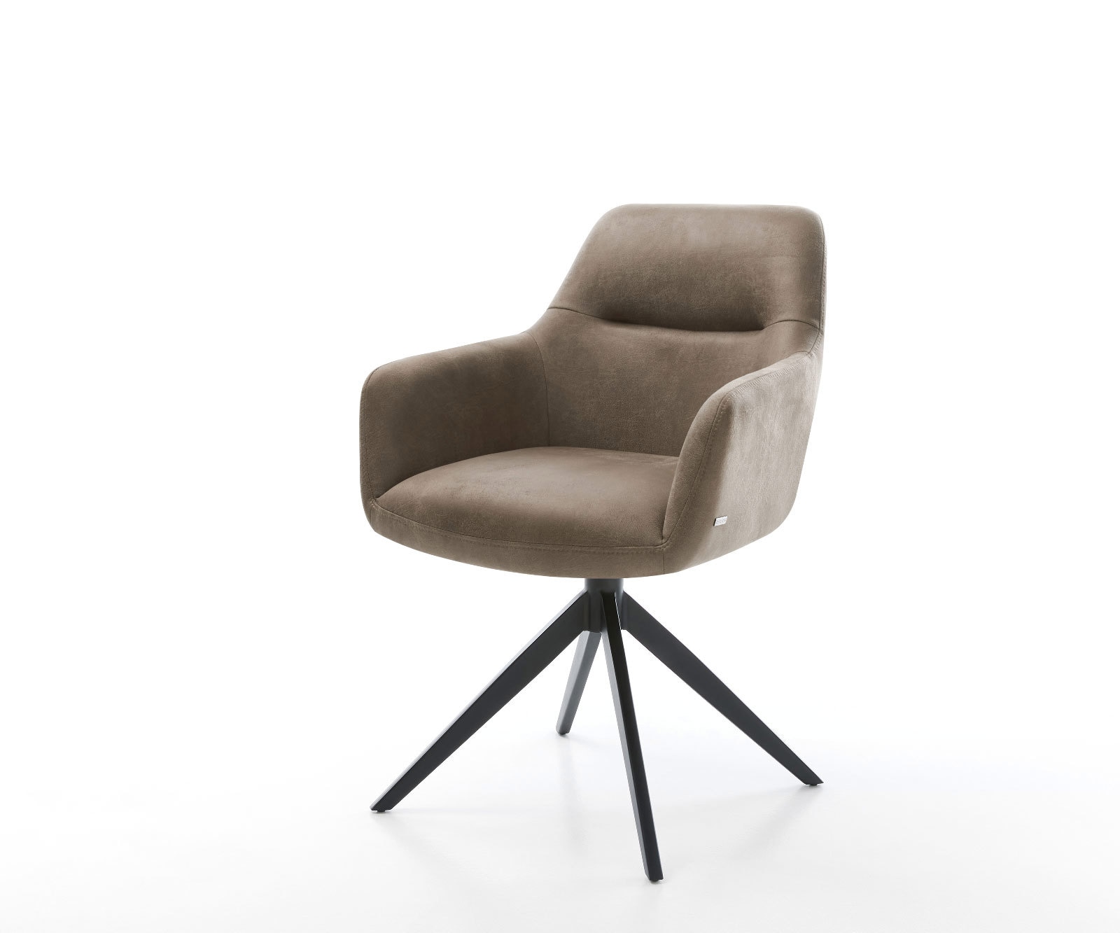 Draaistoel Pejo-Flex microvelours taupe vintage kruisframe breed zwart 360° draaibaar rocker-functie pocketveer kern Draaistoel Pejo-Flex microvelours taupe vintage kruisframe breed zwart 360° draaibaar rocker-functie pocketveer kern