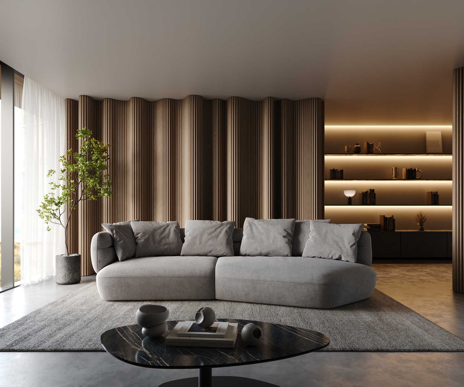 Sofa Roya 320x140 cm microvezel grijs 1