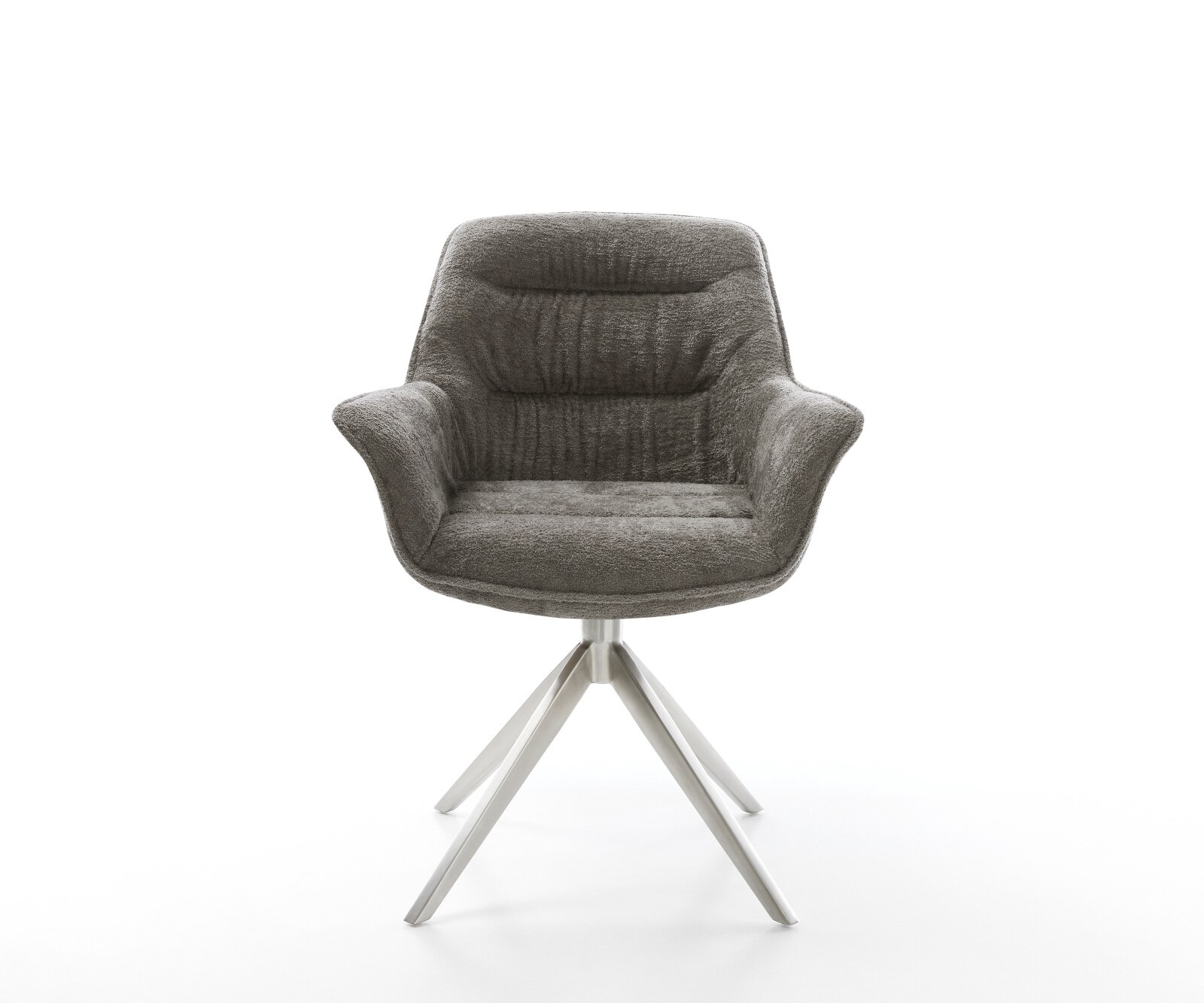 Draaistoel Kaira-Flex bouclé zacht mud kruisframe breed roestvrij staal 360° draaibaar rocker-functie 2