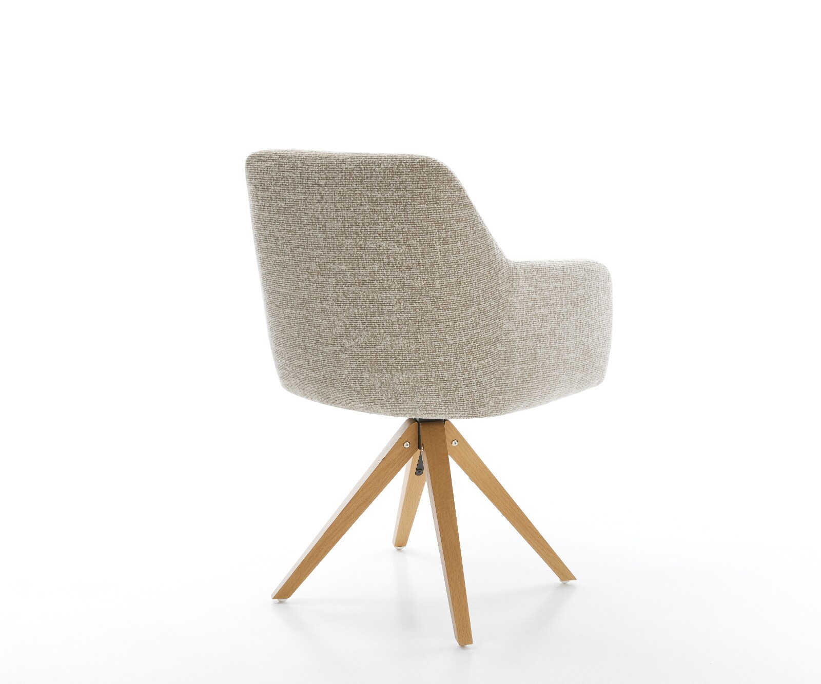 Draaistoel Greg-Flex geweven stof beige houten frame hoekig natuur 360° draaibaar pocketveer kern 5