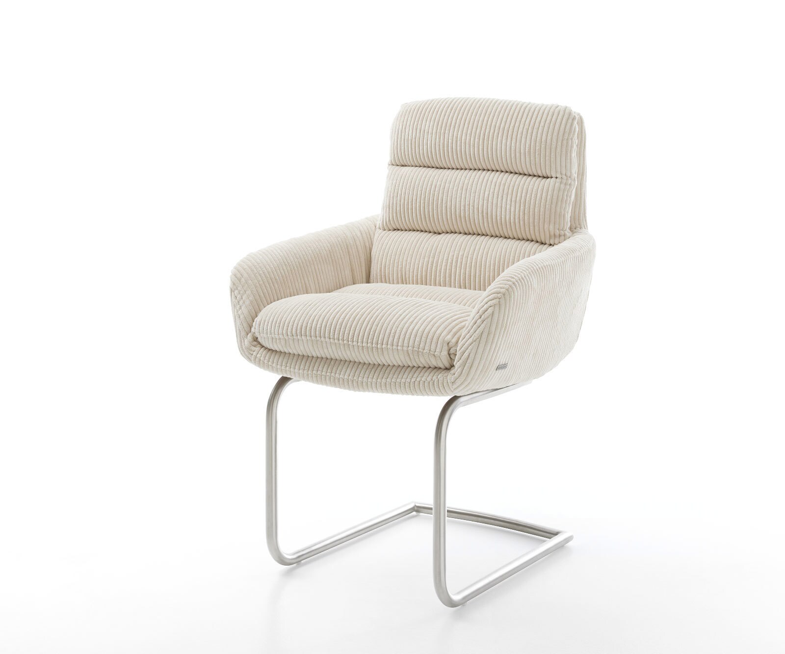 Sledemodel Abelia-Flex met armleuning koord beige sledemodel rond roestvrij staal