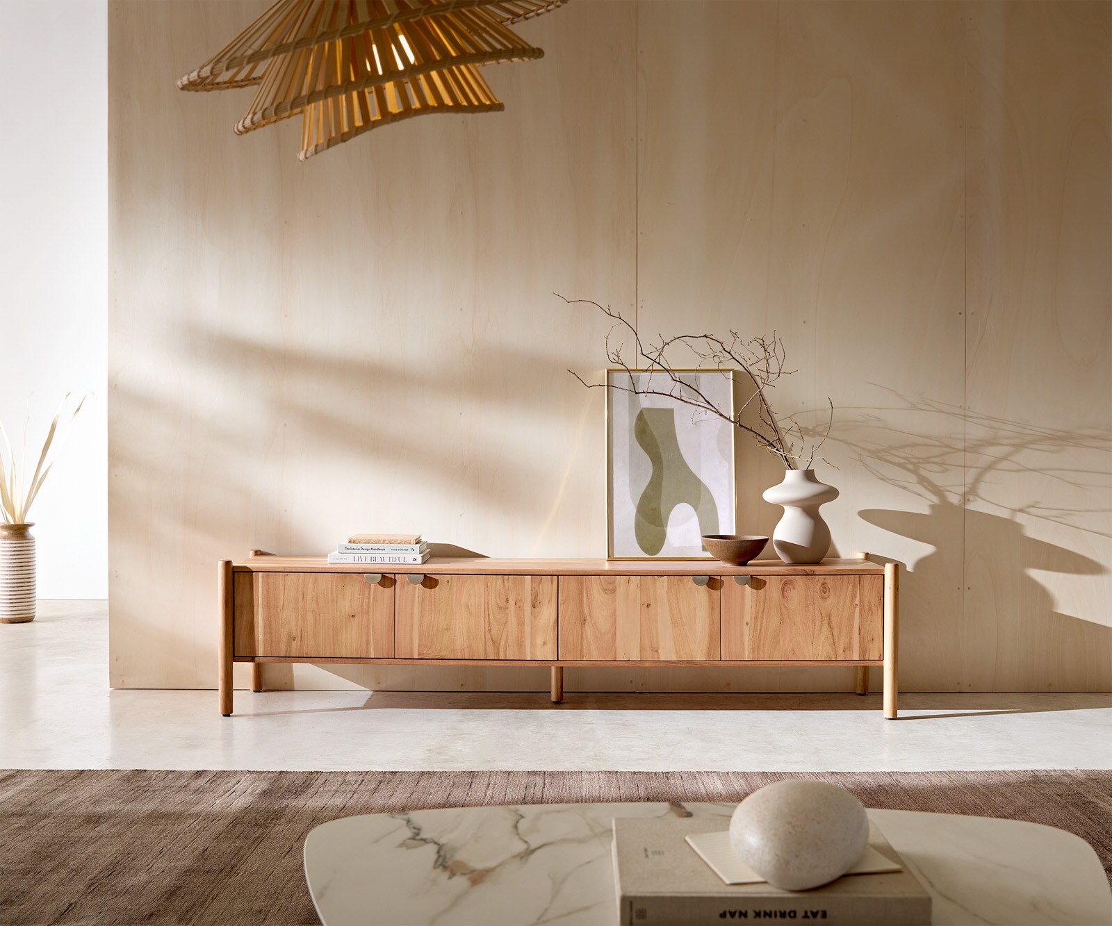 Tv-meubel Caius 200 cm acacia aura 4 deuren 1 Tv-meubel Caius 200 cm acacia aura 4 deuren 1