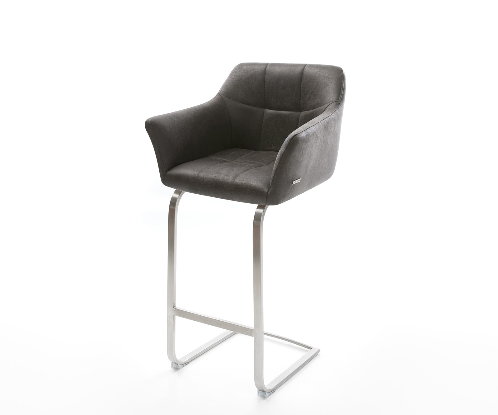 Barstoel Yulo-Flex vintage antraciet sledestoel vlak roestvrijstaal Barstoel Yulo-Flex vintage antraciet sledestoel vlak roestvrijstaal