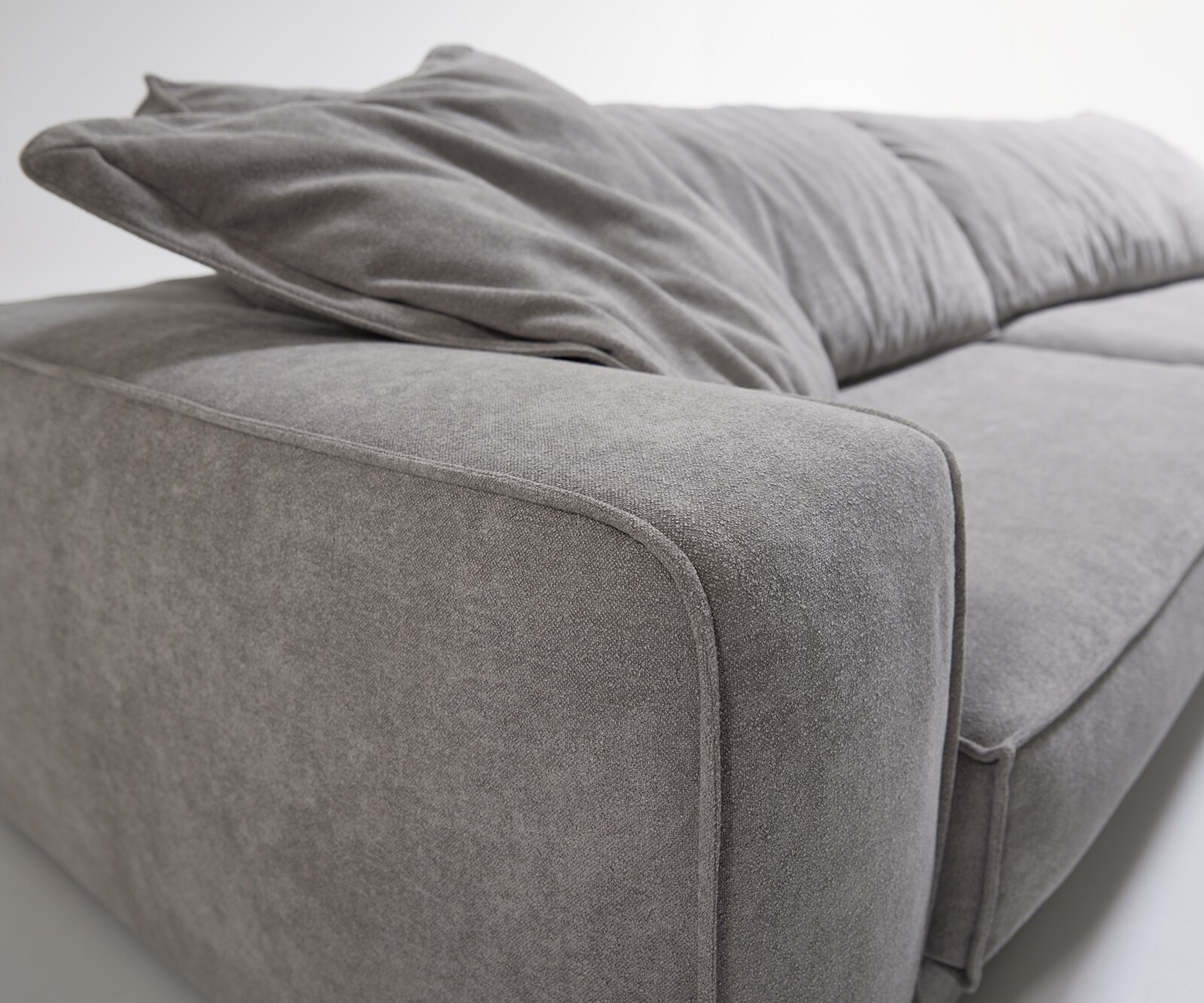 Big- Sofa Snoosh 400x150 cm vlakgeweven grijs Recamiere rechts 6