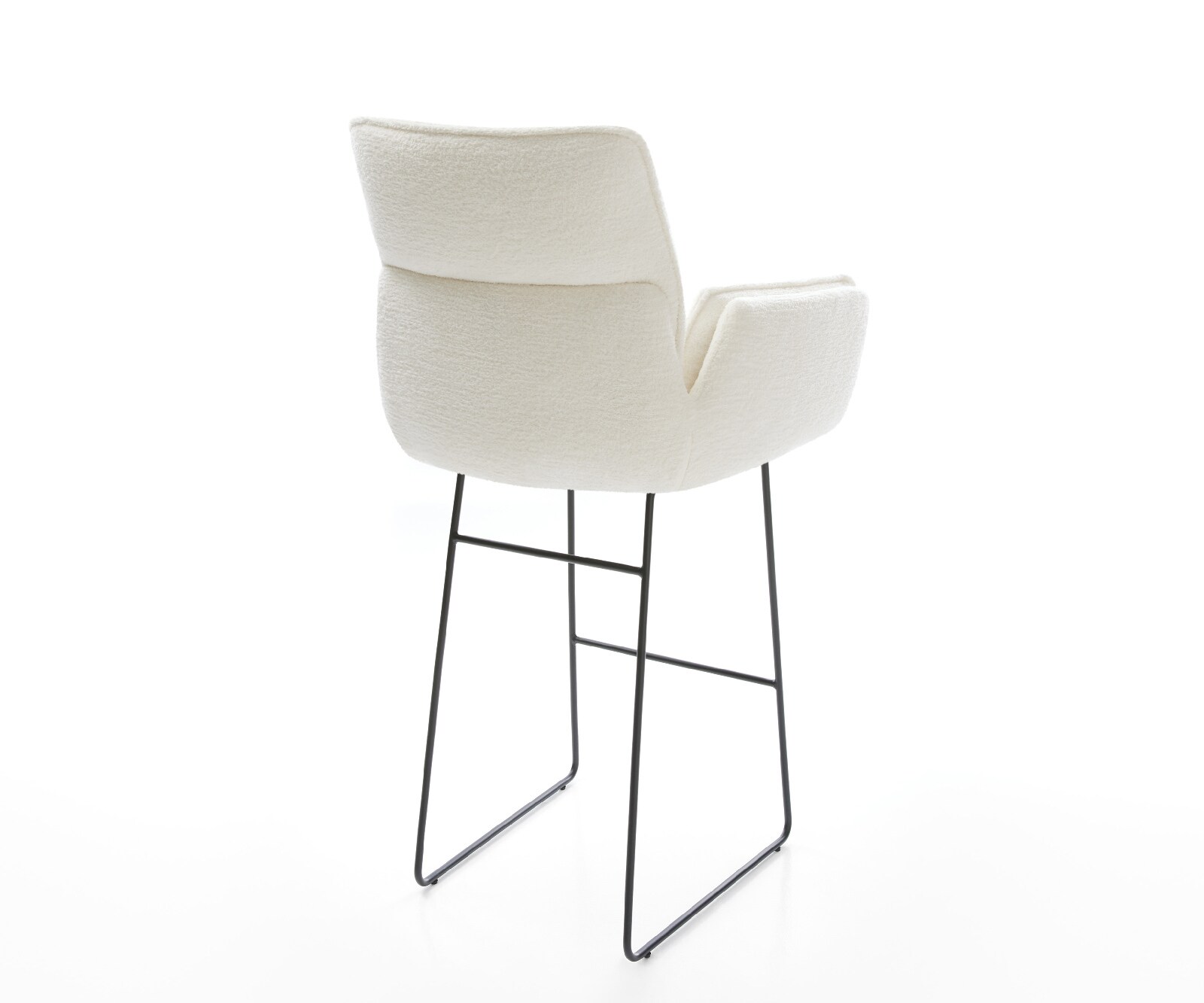 Barstoel Nela-Flex Bouclé zacht Beige Sledeonderstel metaal zwart Zwart 5