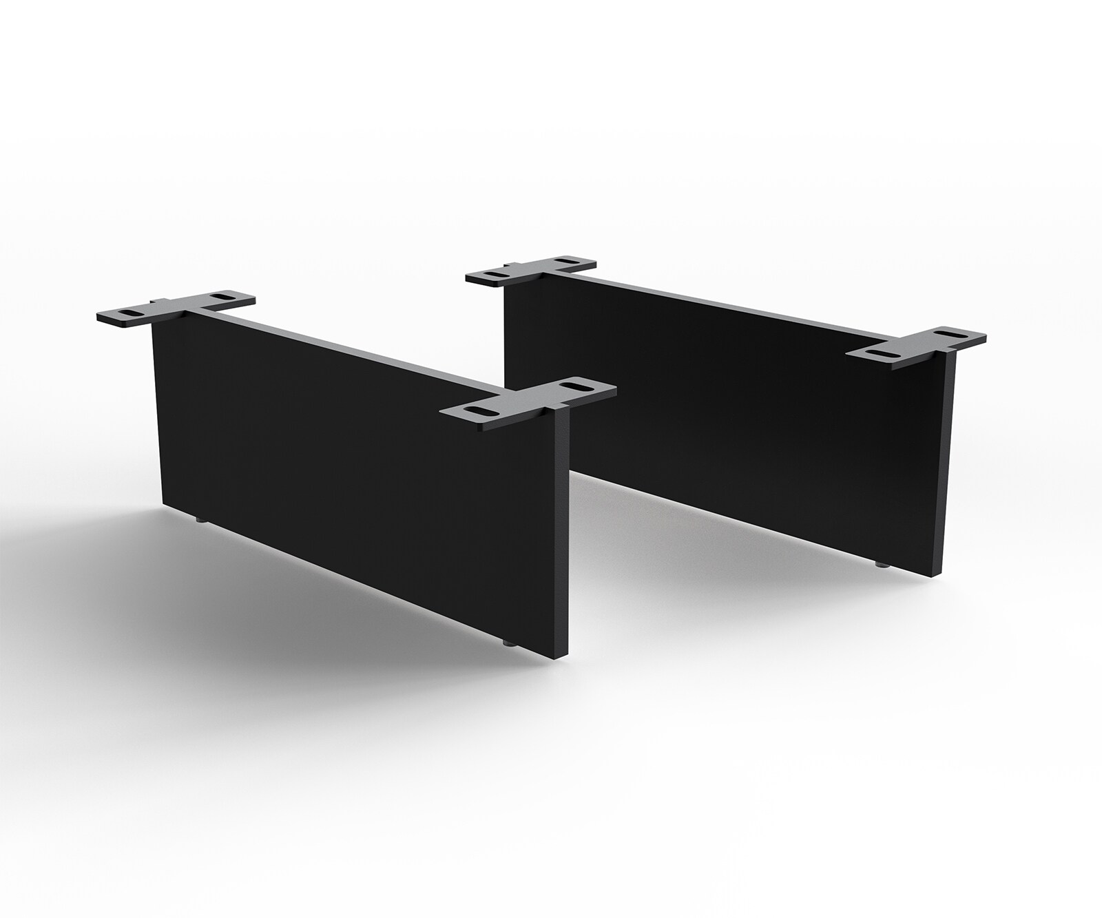 Poot zwevend 15 cm metaal zwart voor kasten met een diepte van 45 cm (set van 2)