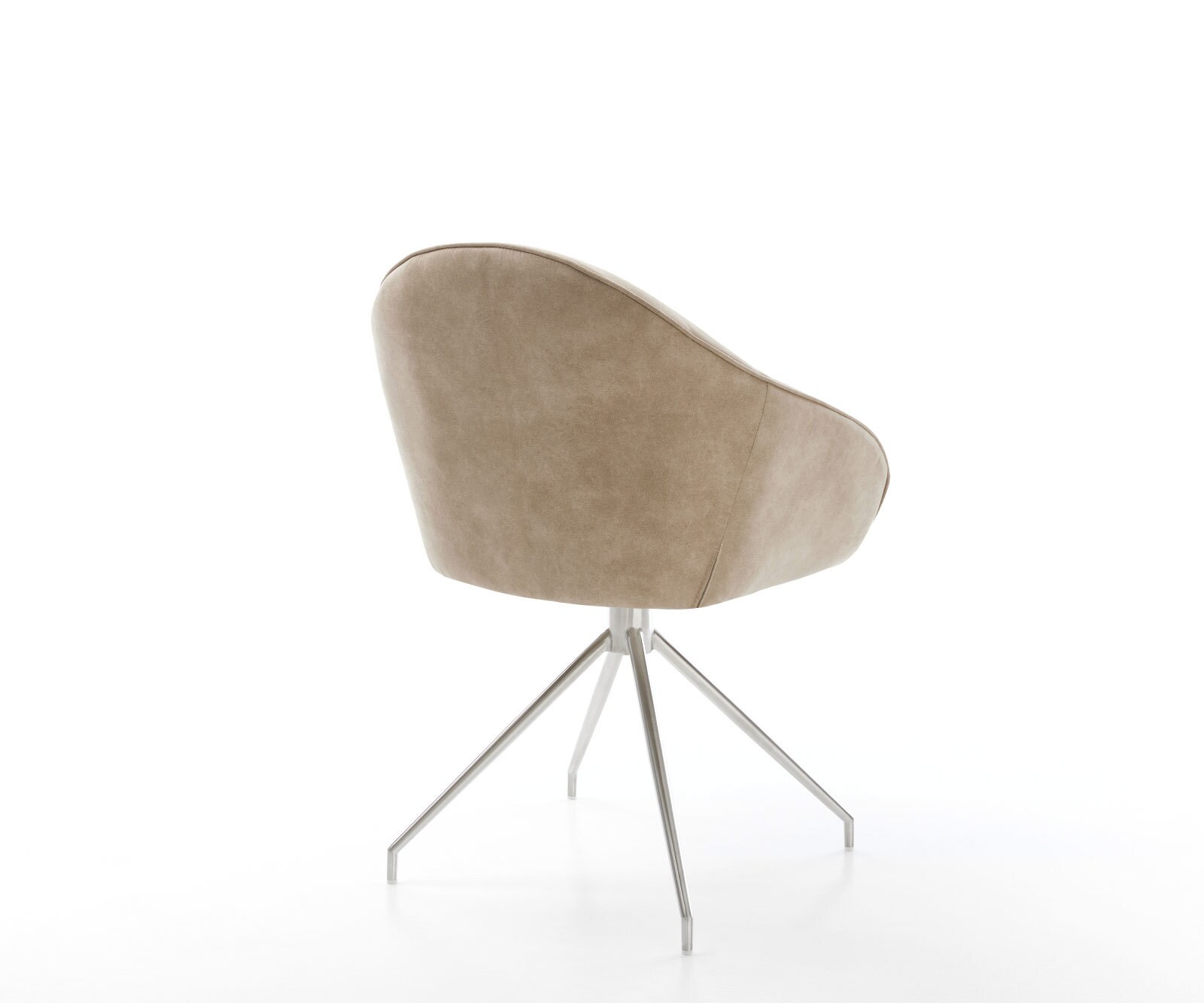 Eetkamerstoel Gaio-Flex microvelours beige vintage kruisframe conisch roestvrij staal 4 Eetkamerstoel Gaio-Flex microvelours beige vintage kruisframe conisch roestvrij staal 4