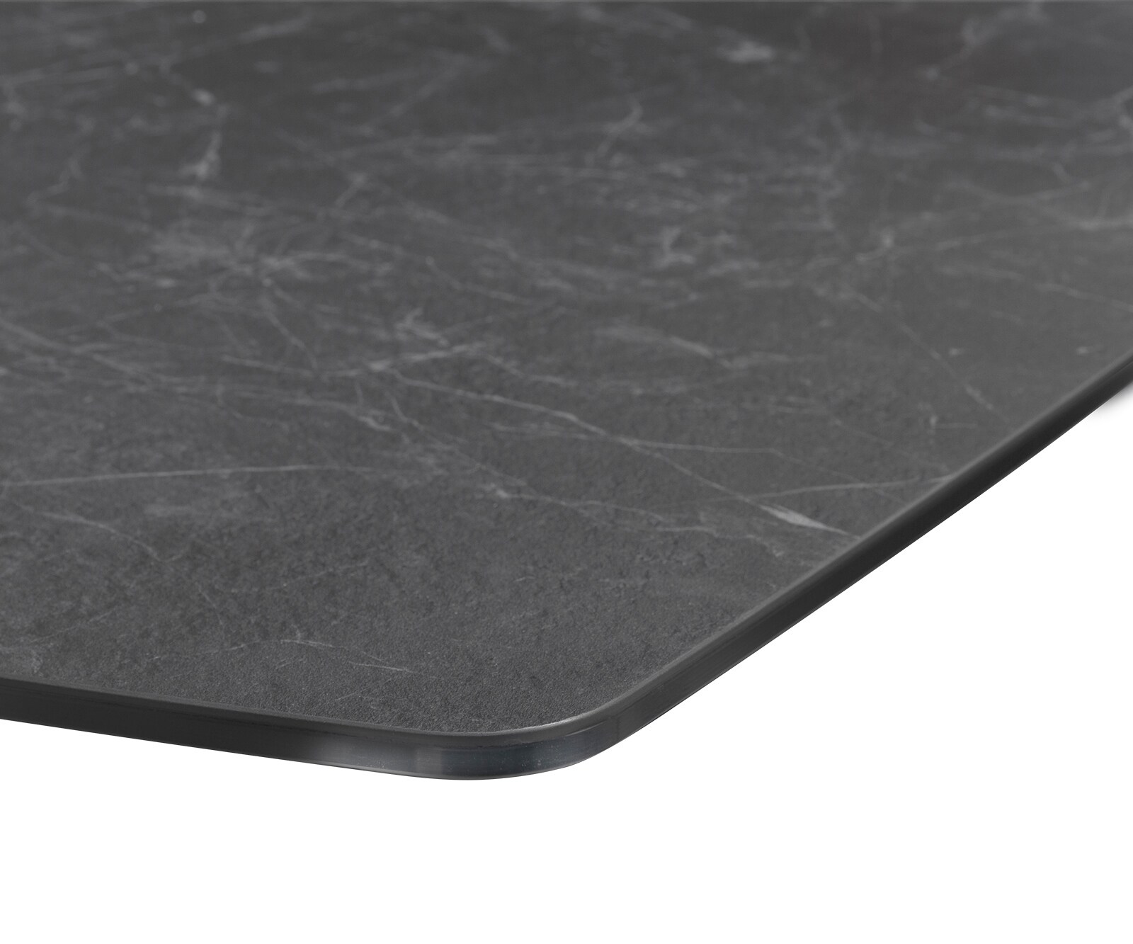 Eettafel Edge Bootsform 200x100cm Laminam® keramiek grijs middenpoot kruis zwart 5