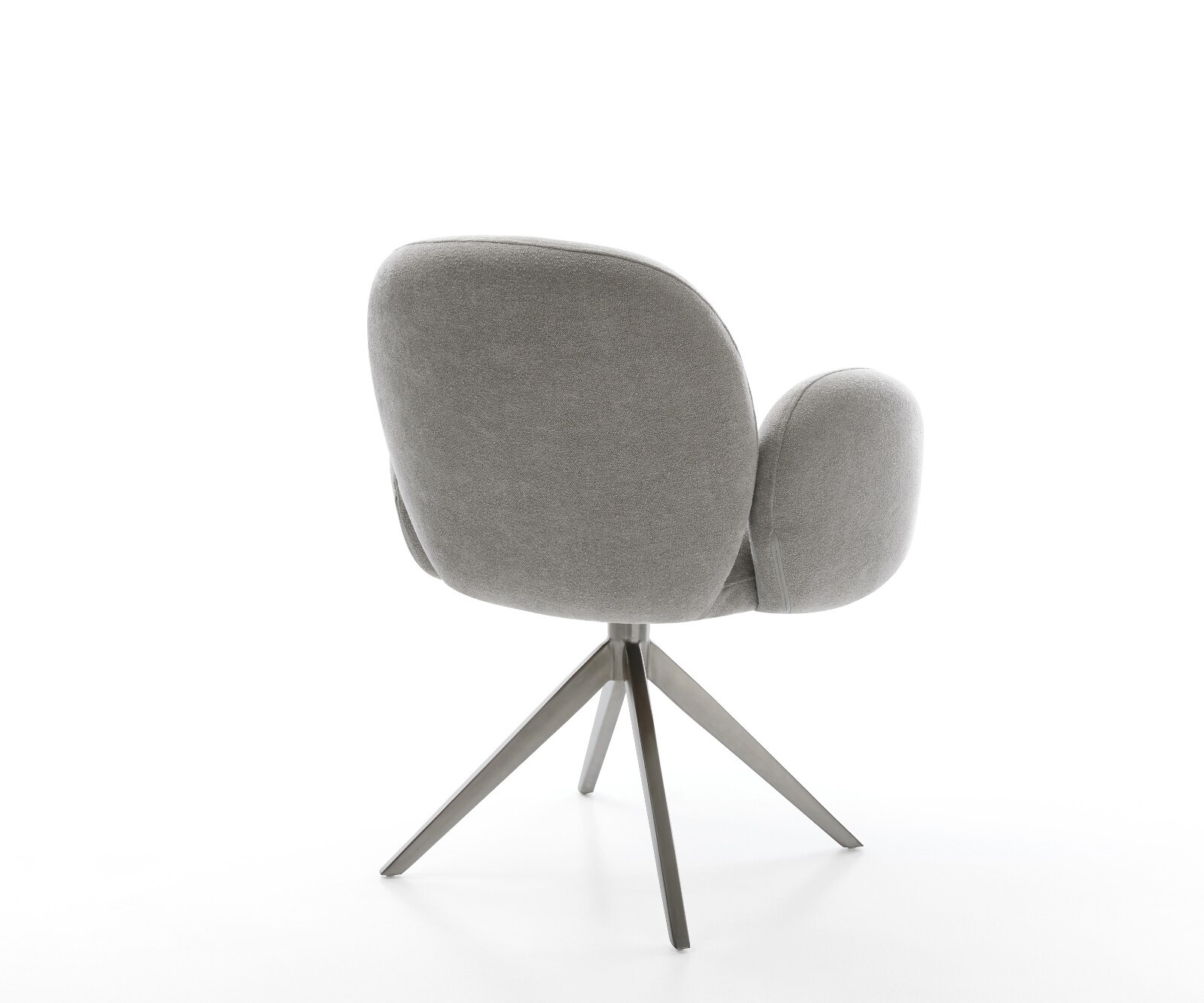Draaistoel Nube-Flex met armleuning zachte stof met structuur grijs kruisframe breed grafiet 360° draaibaar rocker-functie pocketveer kern 5