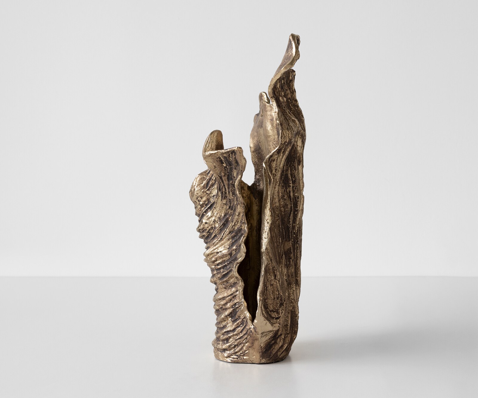 Vaas Corallo B37 x D18 x H48 cm Aluminium Oro Antico Handgemaakt 3