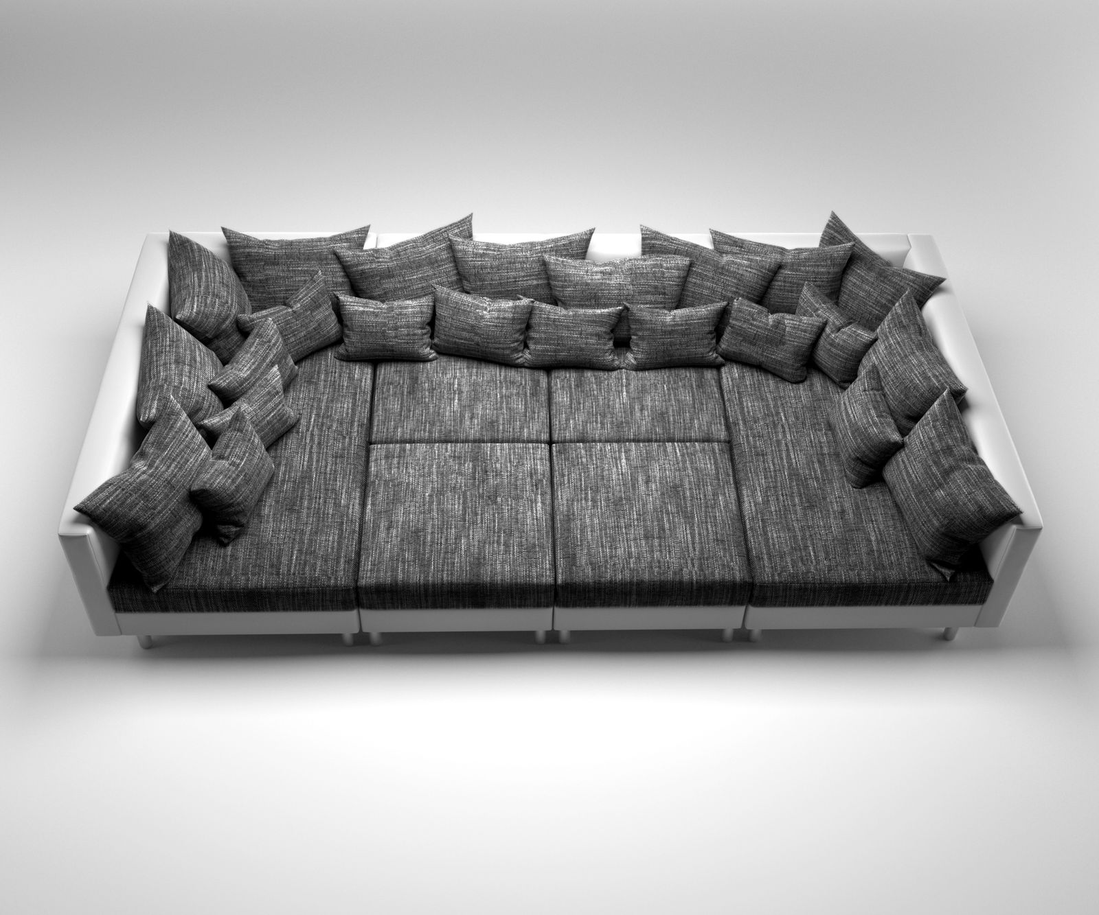 Woonlandschap Clovis wit zwart met hocker en armleuning  9