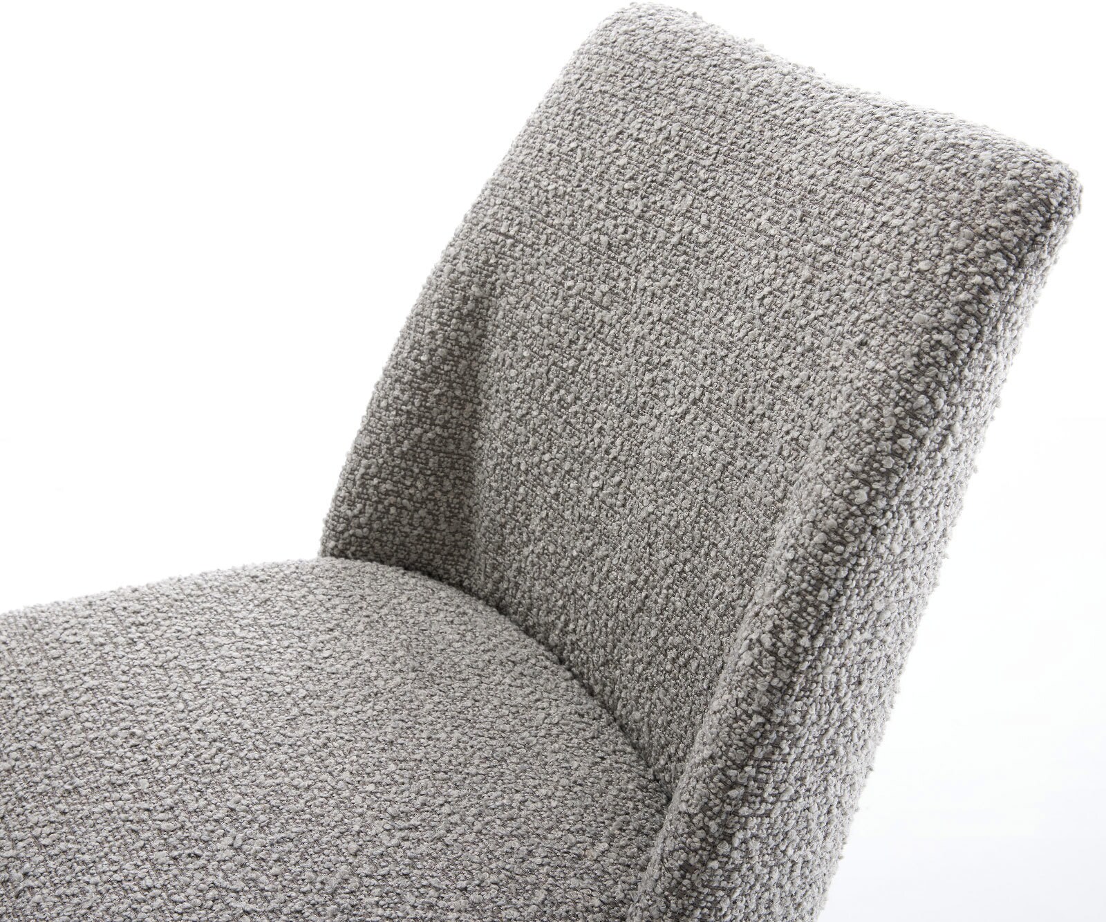 Eetkamerstoel Elso-Flex bouclé zilver grijs slipframe zwart pocketveer kern 4