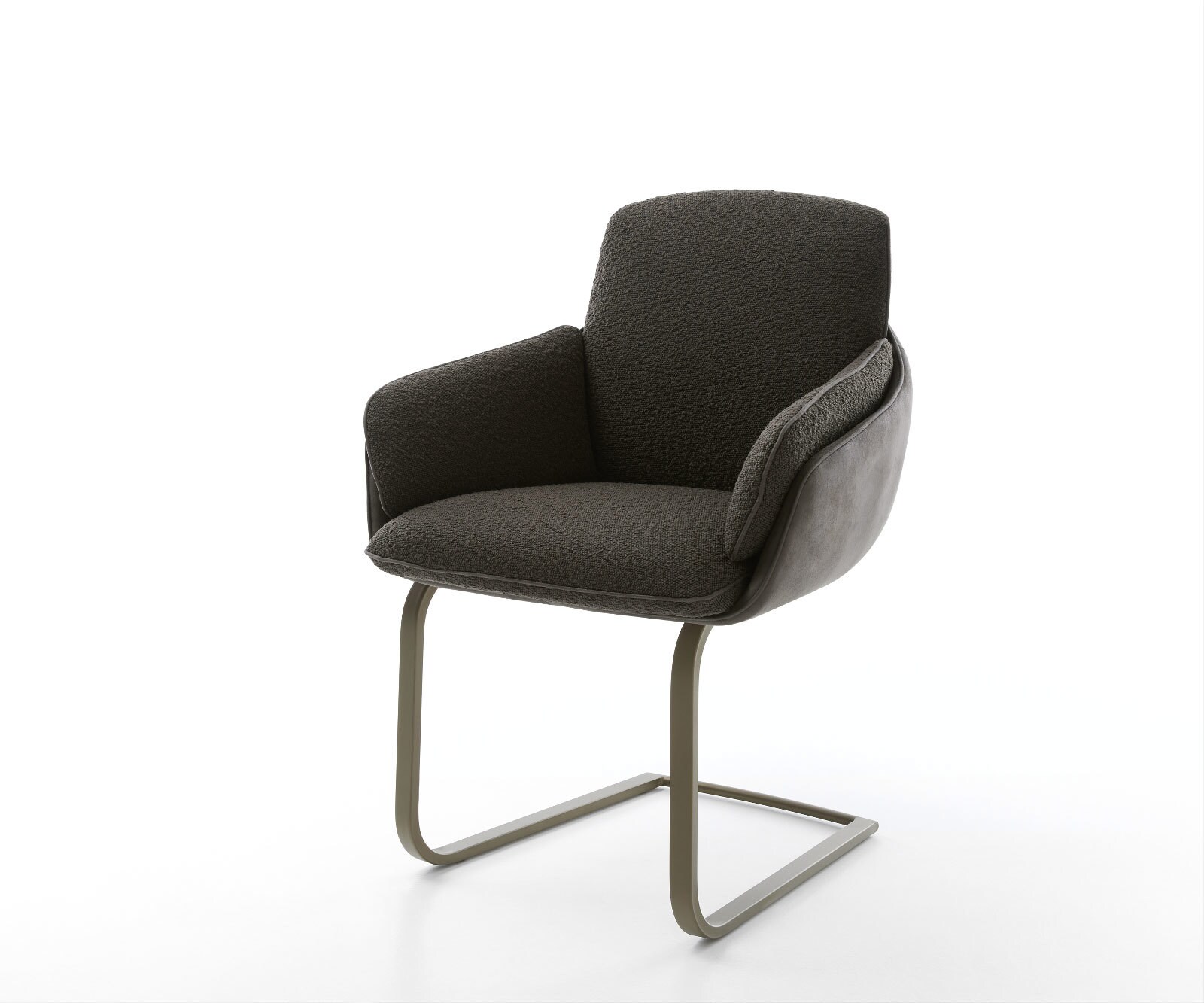 Sledemodel Luan-Flex met armleuning materiaalmix zwart sledemodel vlak afwerking met titanium