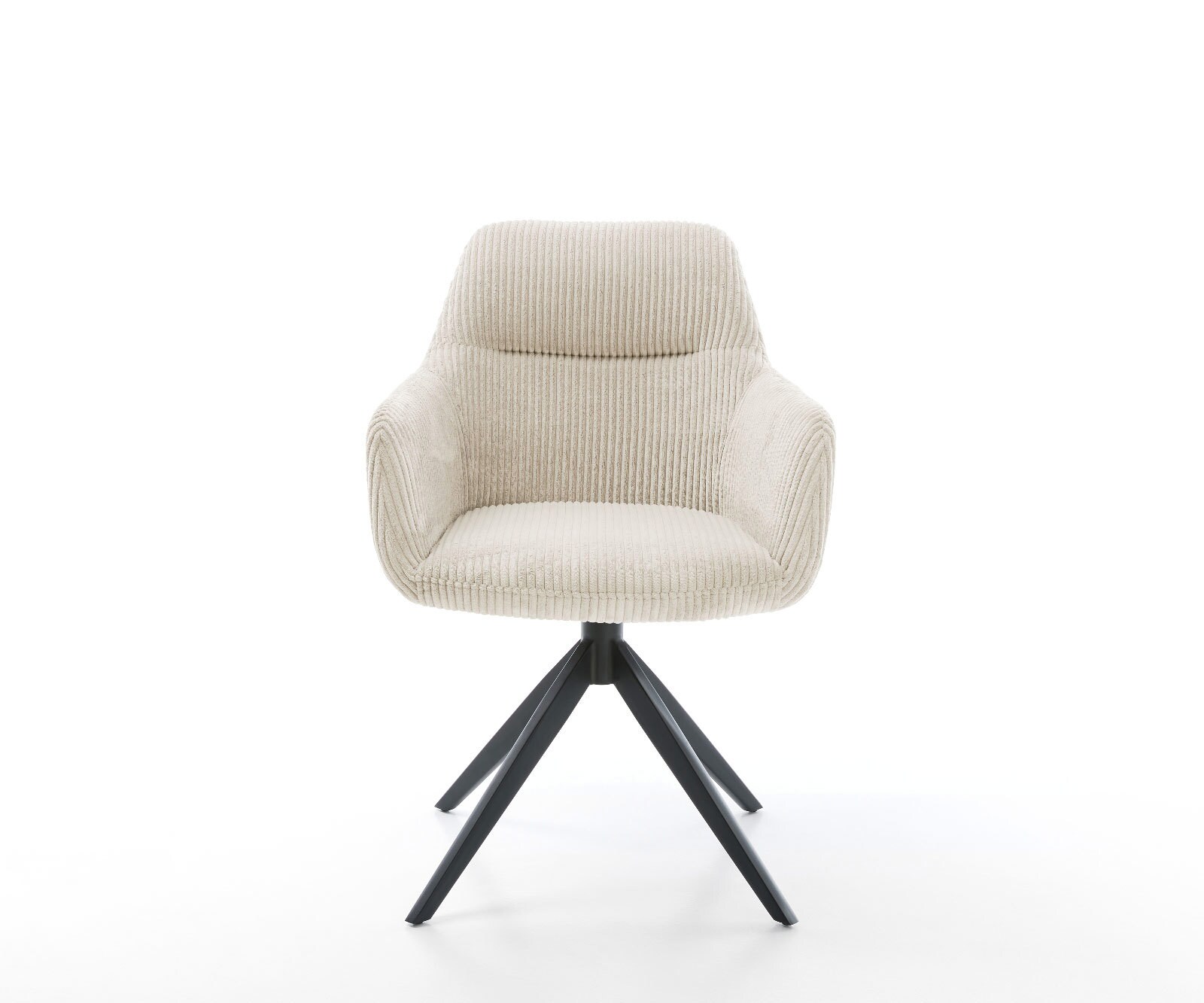 Draaistoel Pejo-Flex koord beige kruisframe breed zwart 360° draaibaar rocker-functie pocketveer kern 1