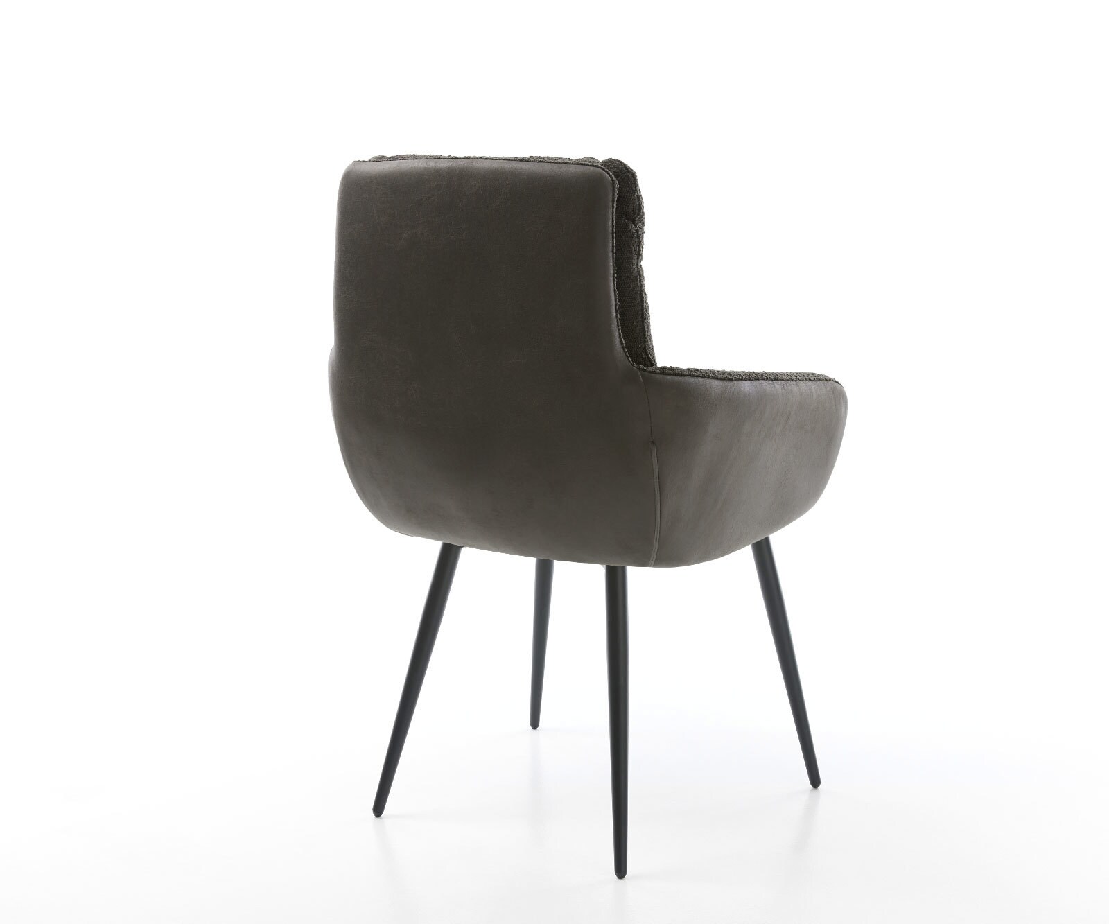 Eetkamerstoel Abelia-Flex met armleuning materiaalmix zwart 4-poot conisch roestvrij staal 4 Eetkamerstoel Abelia-Flex met armleuning materiaalmix zwart 4-poot conisch roestvrij staal 4