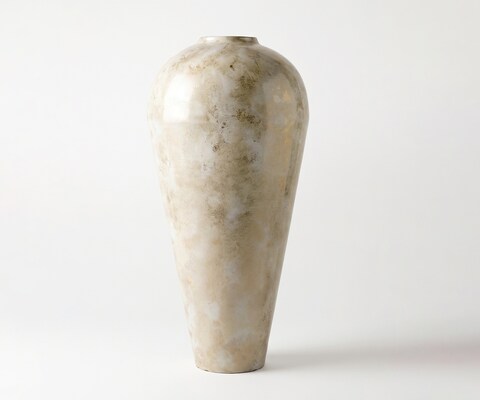 Vaas Minoa B41 x D41 x H86 cm Metaal Alabaster Gold Handgemaakt
