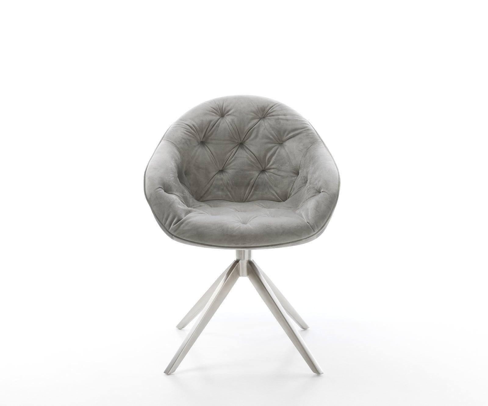 Draaistoel Gaio-Flex fluweel grijs kruisframe breed roestvrij staal 360° draaibaar rocker-functie 1 Draaistoel Gaio-Flex fluweel grijs kruisframe breed roestvrij staal 360° draaibaar rocker-functie 1