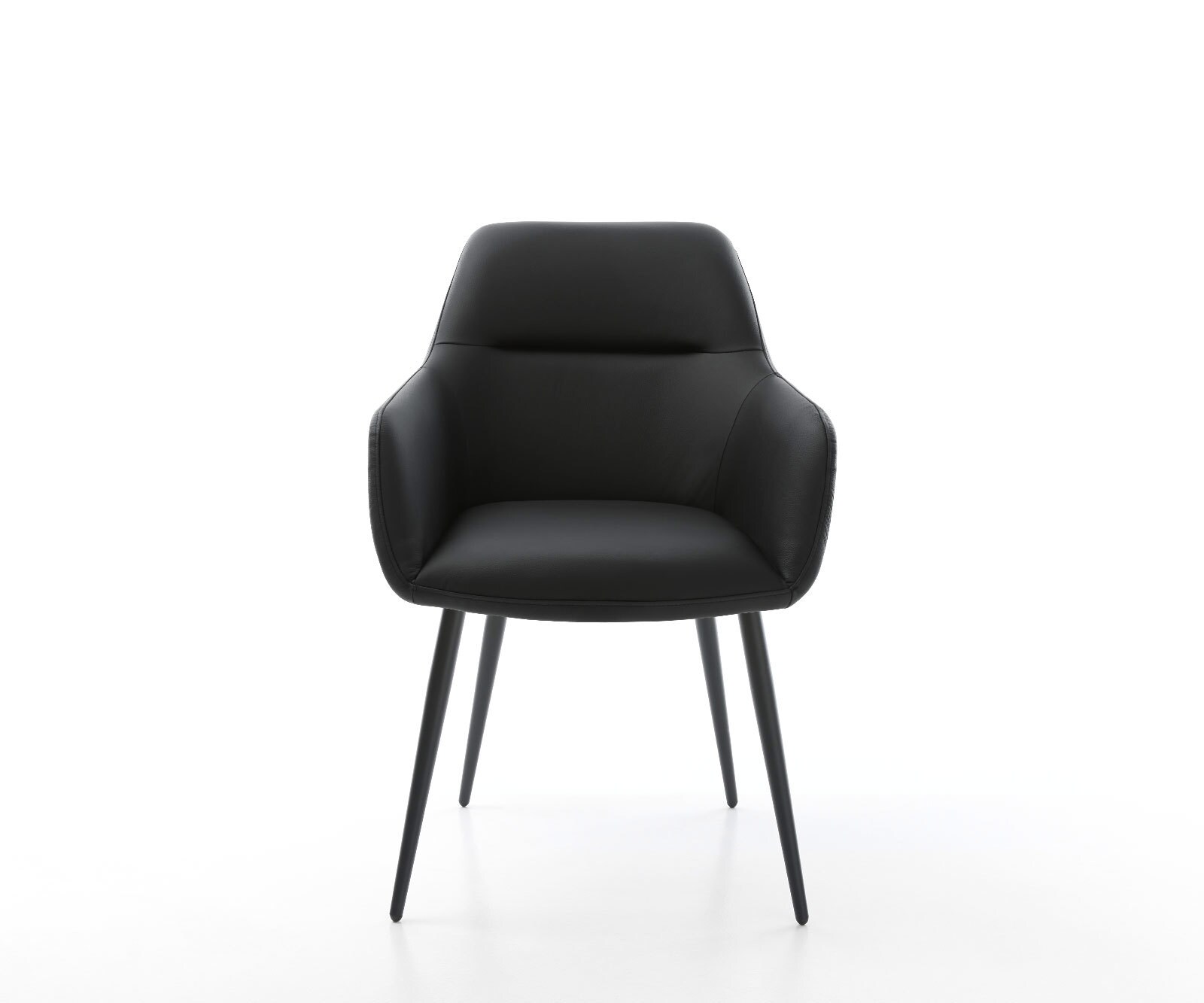 Eetkamerstoel Pejo-Flex echt leer zwart 4-poot conisch zwart pocketveer kern 1 Eetkamerstoel Pejo-Flex echt leer zwart 4-poot conisch zwart pocketveer kern 1