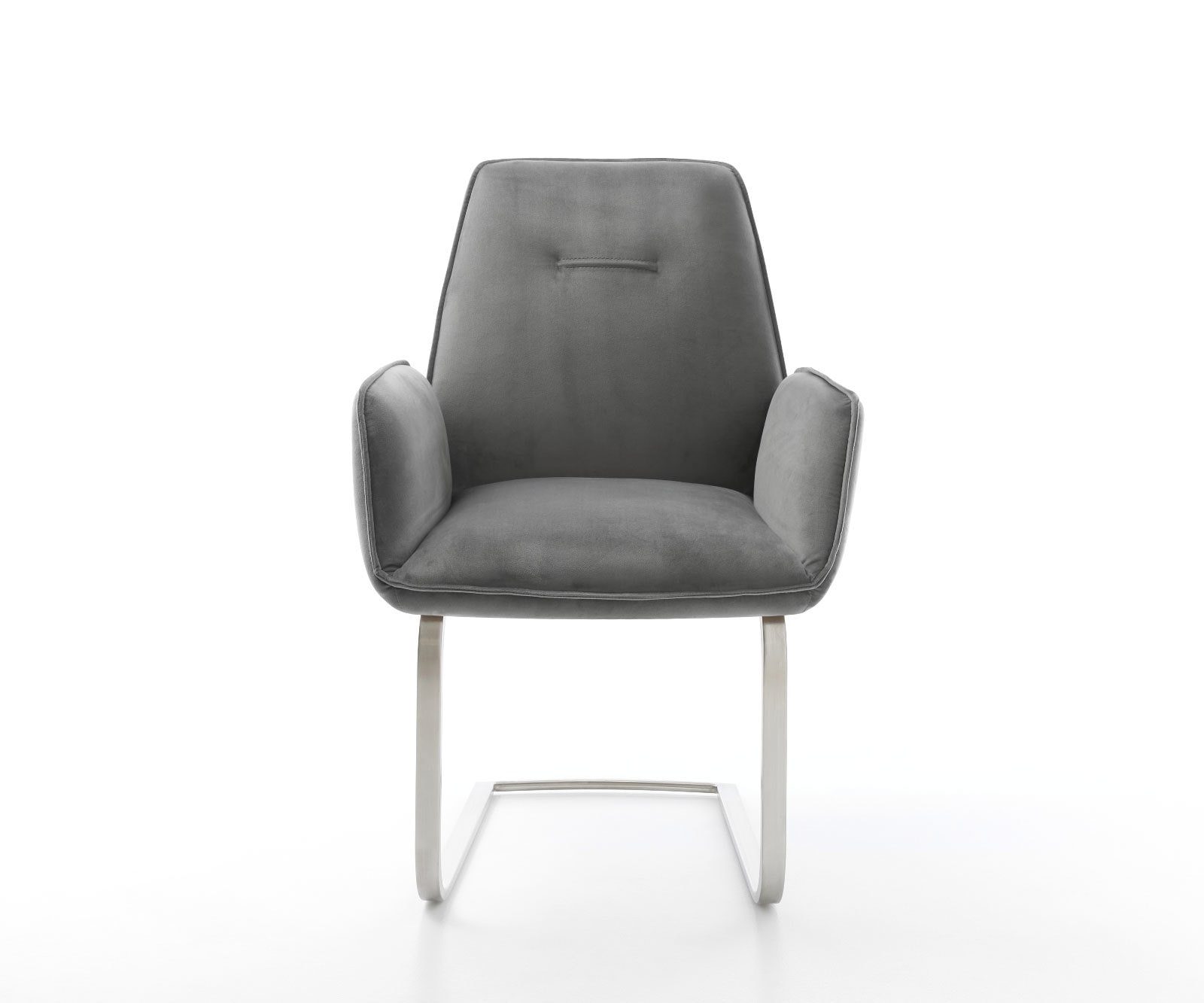 Sledemodel Zoa-Flex fluweel grijs sledemodel vlak roestvrij staal pocketveer kern 1 Sledemodel Zoa-Flex fluweel grijs sledemodel vlak roestvrij staal pocketveer kern 1