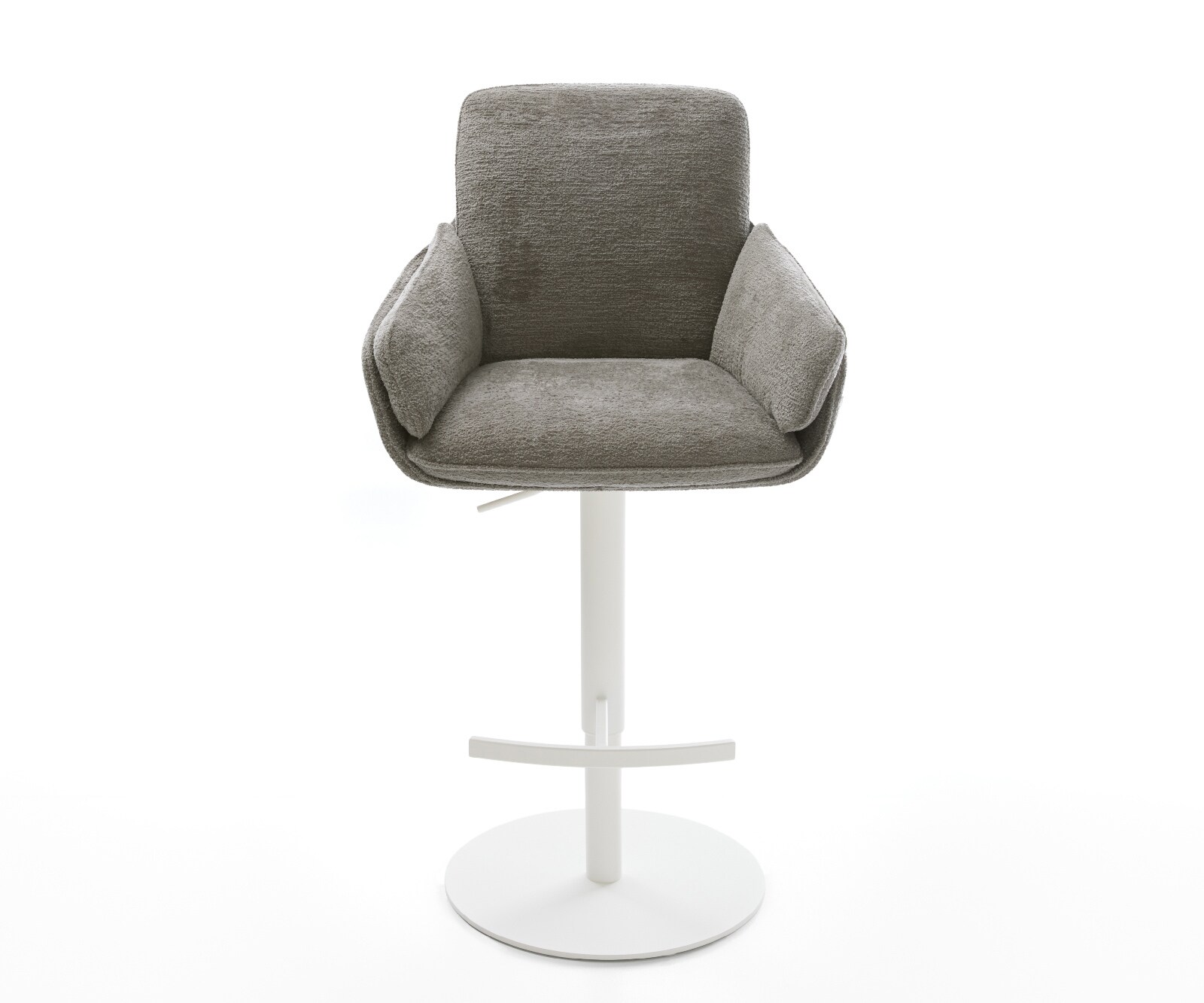 Barstoel Luan-Flex Bouclé zacht Mud Draaivoet in hoogte verstelbaar wit Wit 1