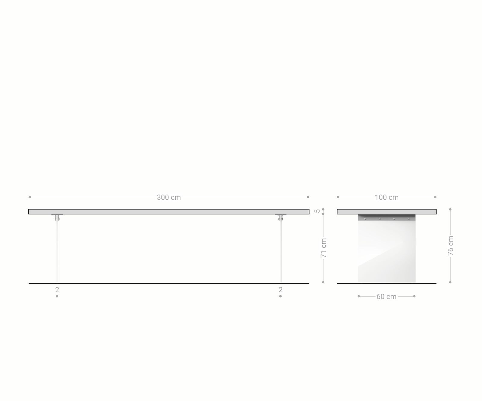 Eettafel Edge 300x100 XL acacia bruin  glas Live-Edge 7