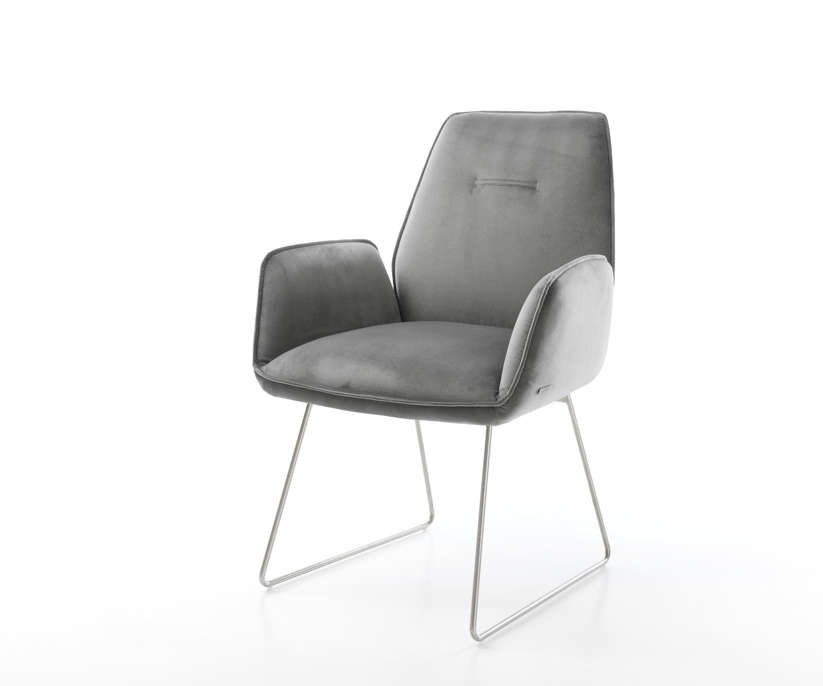 Eetkamerstoel Zoa-Flex fluweel grijs slipframe roestvrij staal pocketveer kern Eetkamerstoel Zoa-Flex fluweel grijs slipframe roestvrij staal pocketveer kern