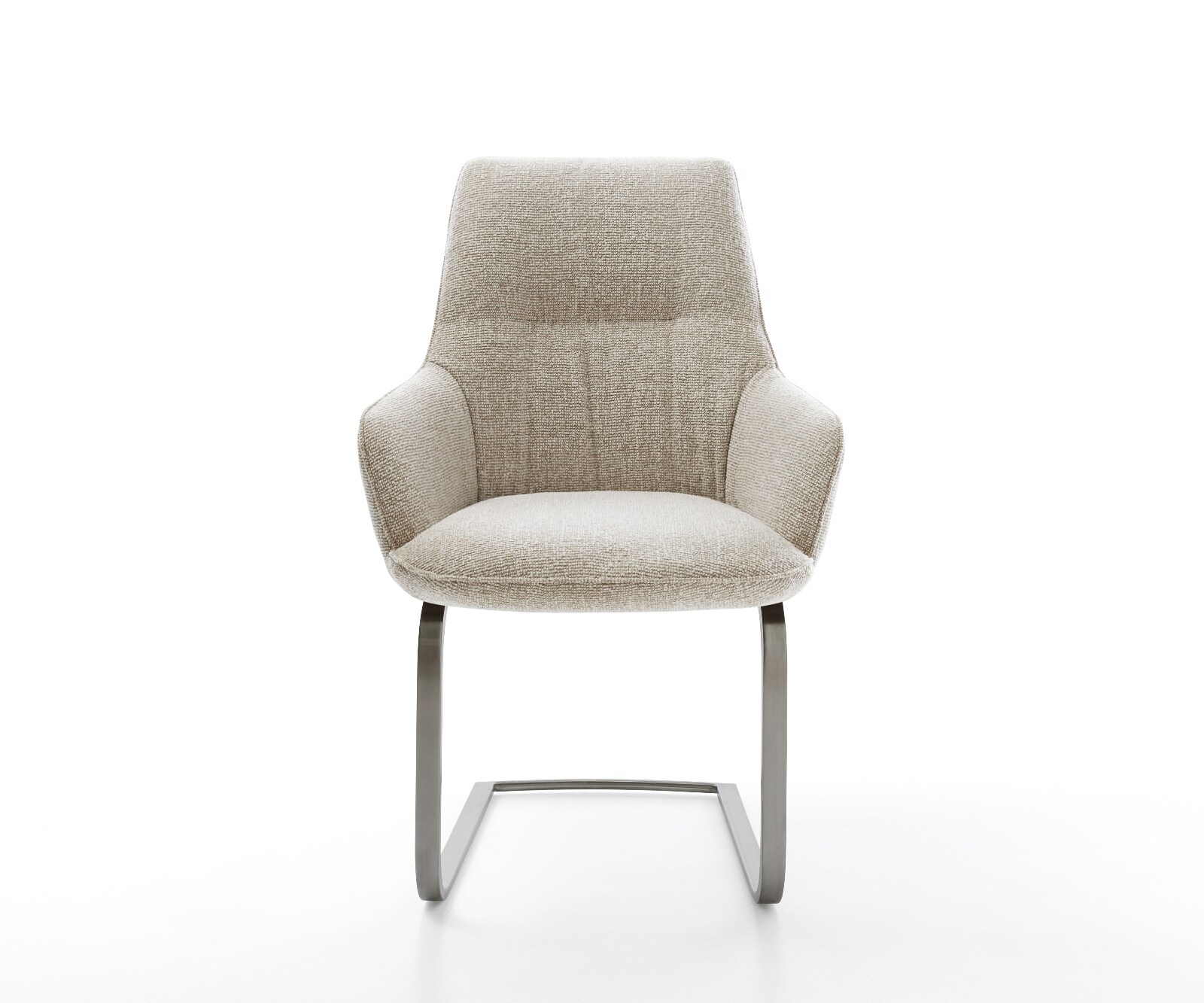 Sledemodel Zelia-Flex met armleuning geweven stof beige sledemodel vlak grafiet pocketveer kern 2