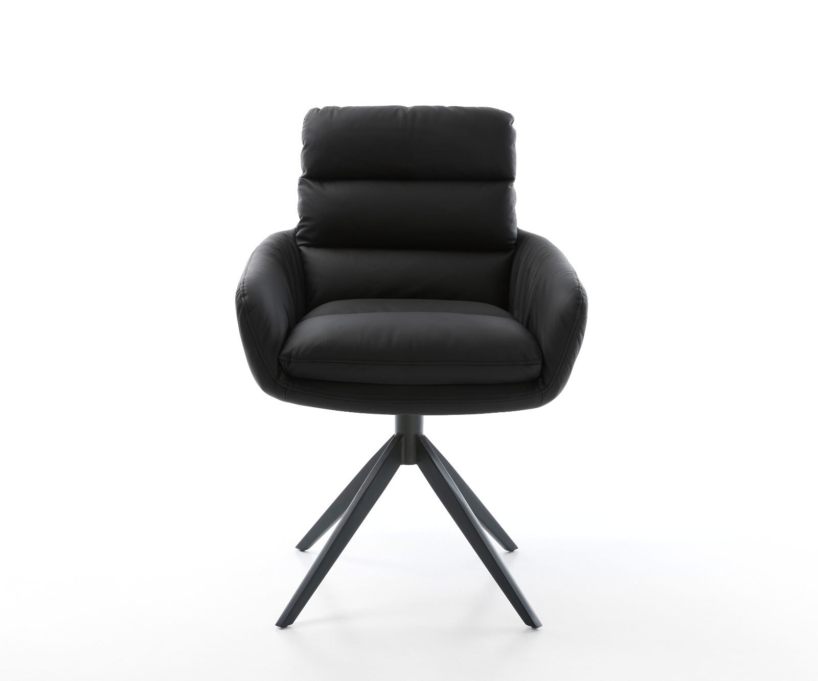 Draaistoel Abelia-Flex met armleuning echt leer zwart kruisframe breed zwart 360° draaibaar rocker-functie 1 Draaistoel Abelia-Flex met armleuning echt leer zwart kruisframe breed zwart 360° draaibaar rocker-functie 1