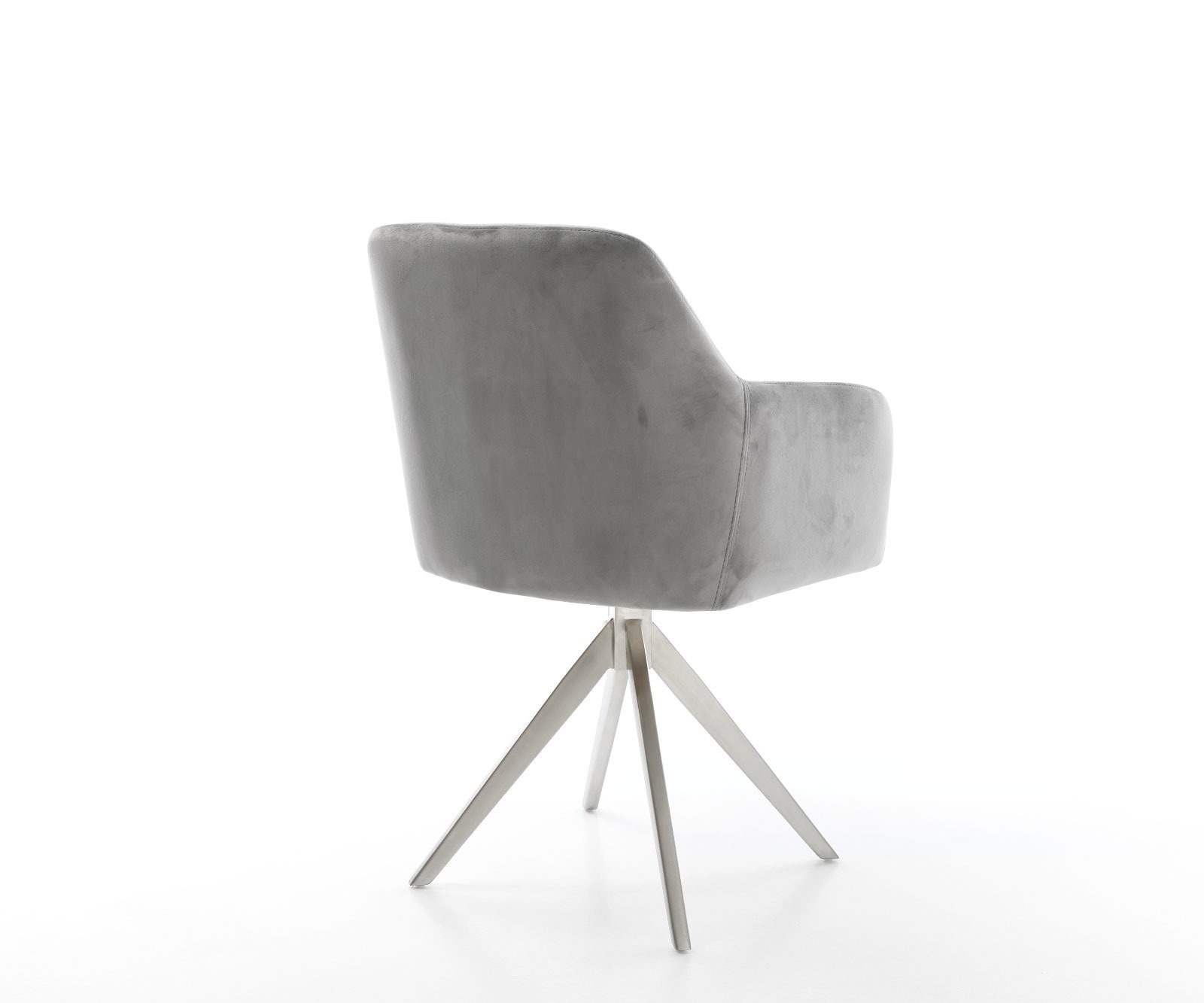 Eetkamerstoel Greg-Flex fluweel grijs kruisframe hoekig roestvrij staal pocketveer kern 4 Eetkamerstoel Greg-Flex fluweel grijs kruisframe hoekig roestvrij staal pocketveer kern 4