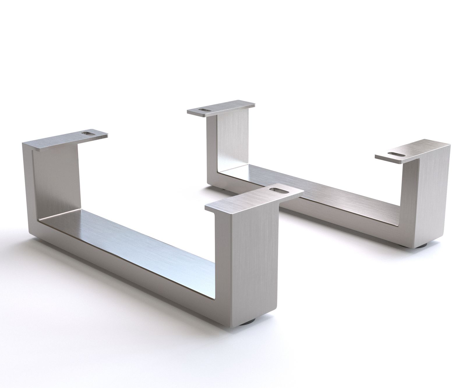 Poot 12,5 cm geborsteld RVS voor kastmeubels met een diepte van 45 cm (set van 2)