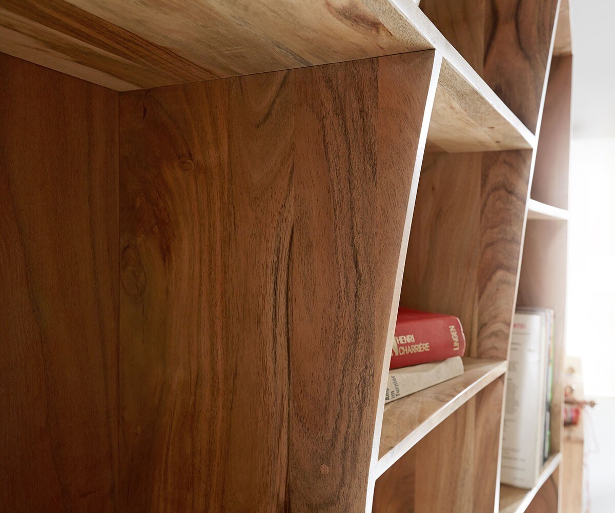 Boekenkast Live-Edge boekenkast 121 cm natuur acacia rechts 6