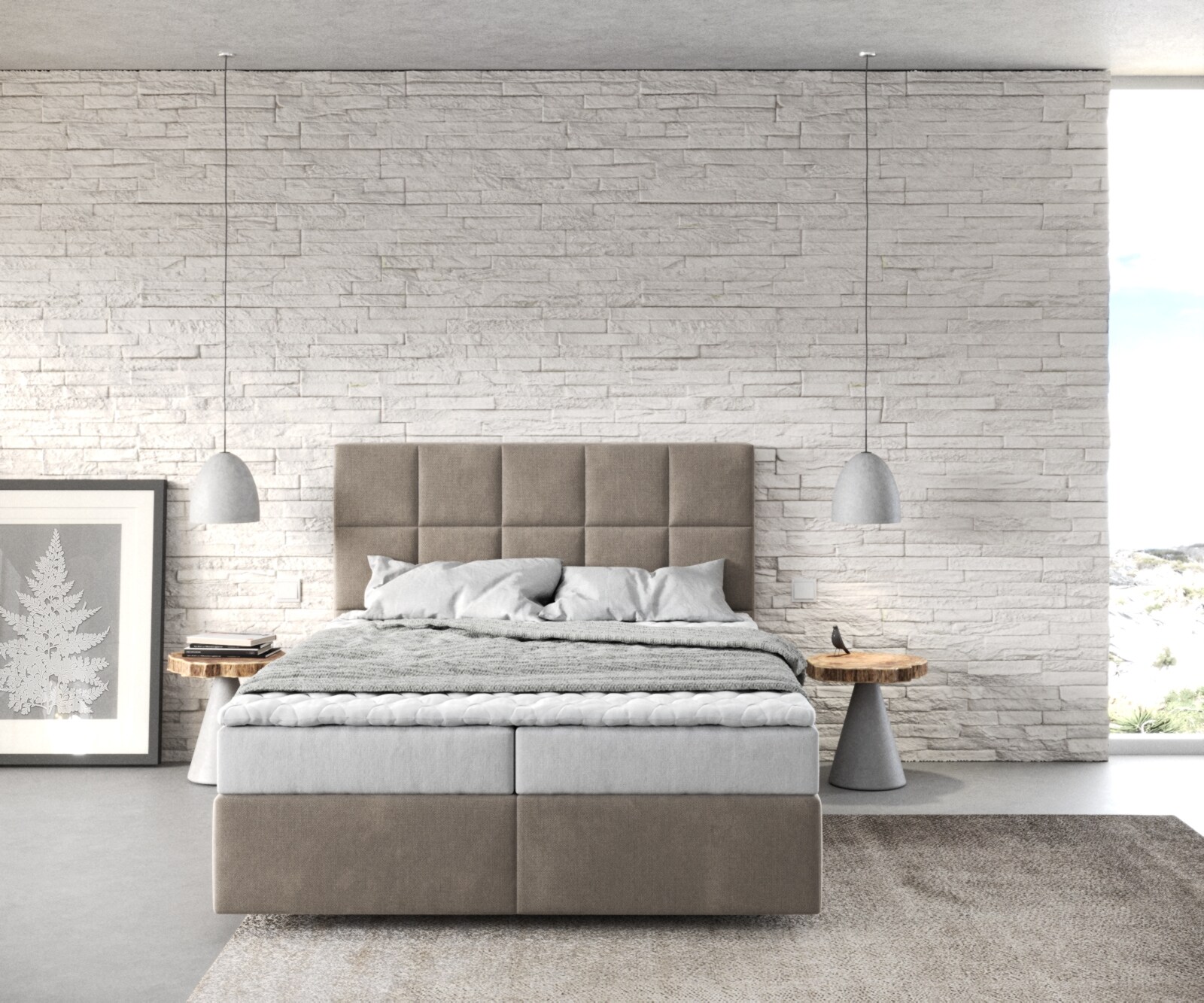 Boxspringbed Dream-Fine 140x200 microvezel Beige 1 Boxspringbed Dream-Fine 140x200 microvezel Beige 1