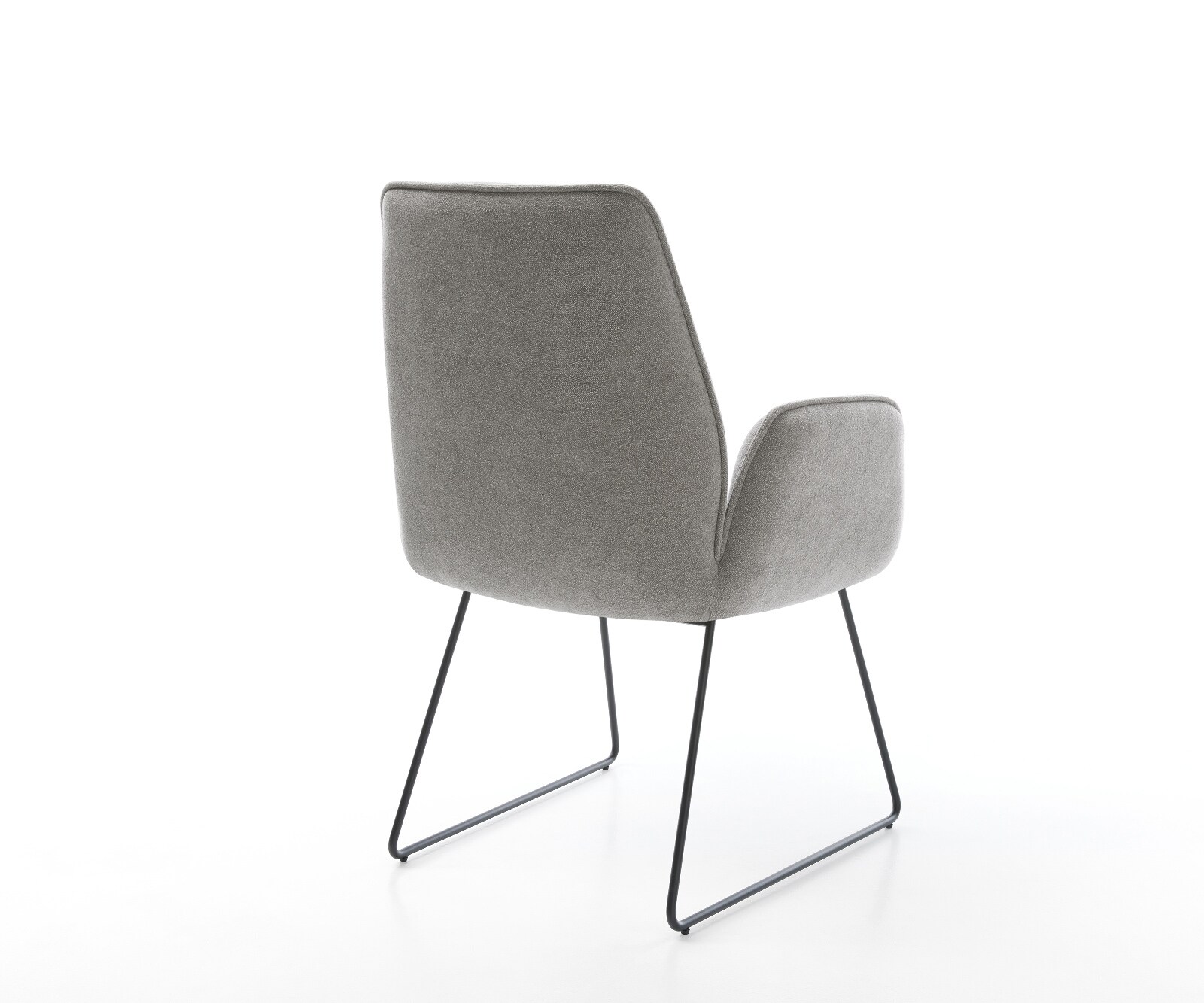 Eetkamerstoel Zoa-Flex zachte stof met structuur grijs slipframe zwart pocketveer kern 5