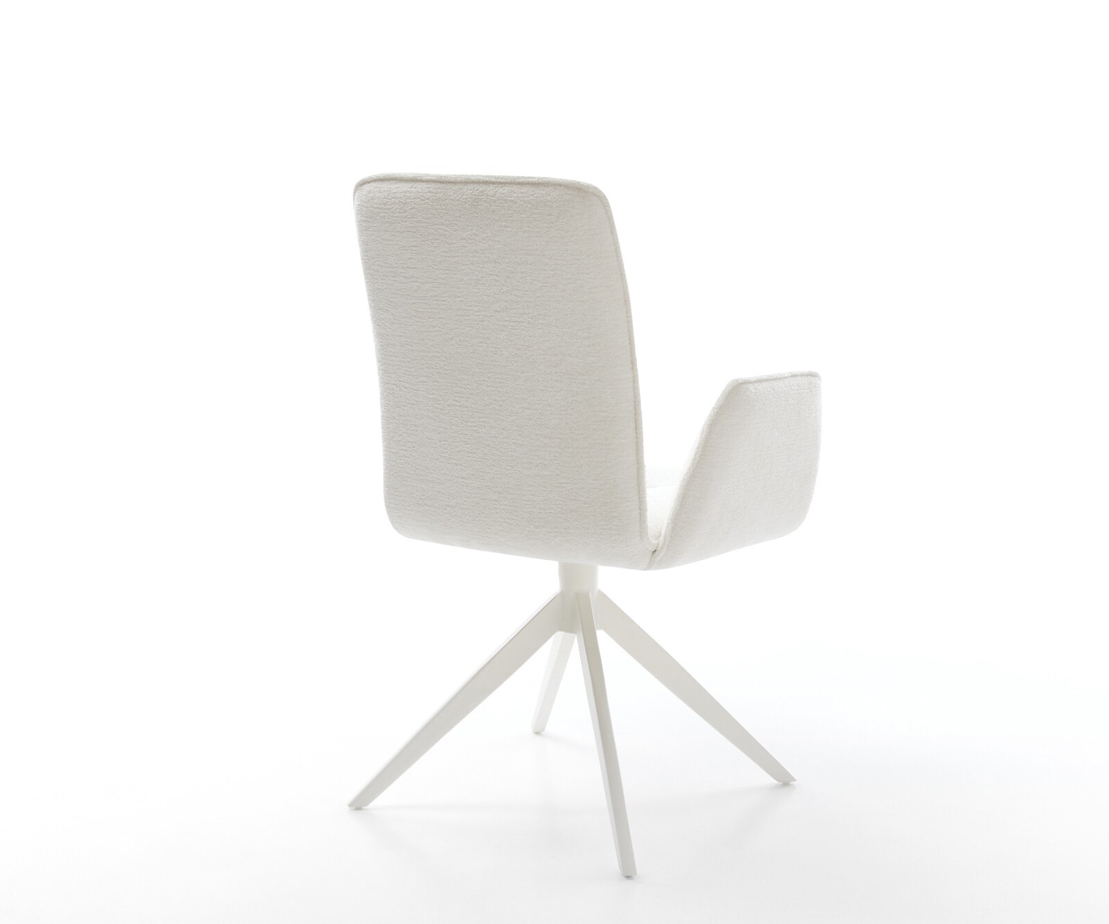 Draaistoel Vinja-Flex bouclé zacht beige kruisframe breed wit 360° draaibaar rocker-functie 4