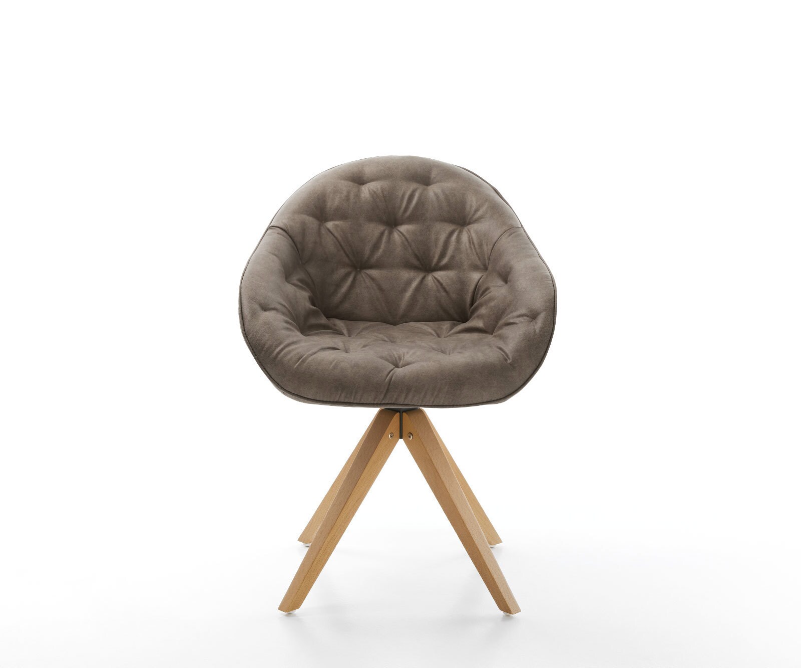 Eetkamerstoel Gaio-Flex microvelours taupe vintage houten frame hoekig natuur 1 Eetkamerstoel Gaio-Flex microvelours taupe vintage houten frame hoekig natuur 1