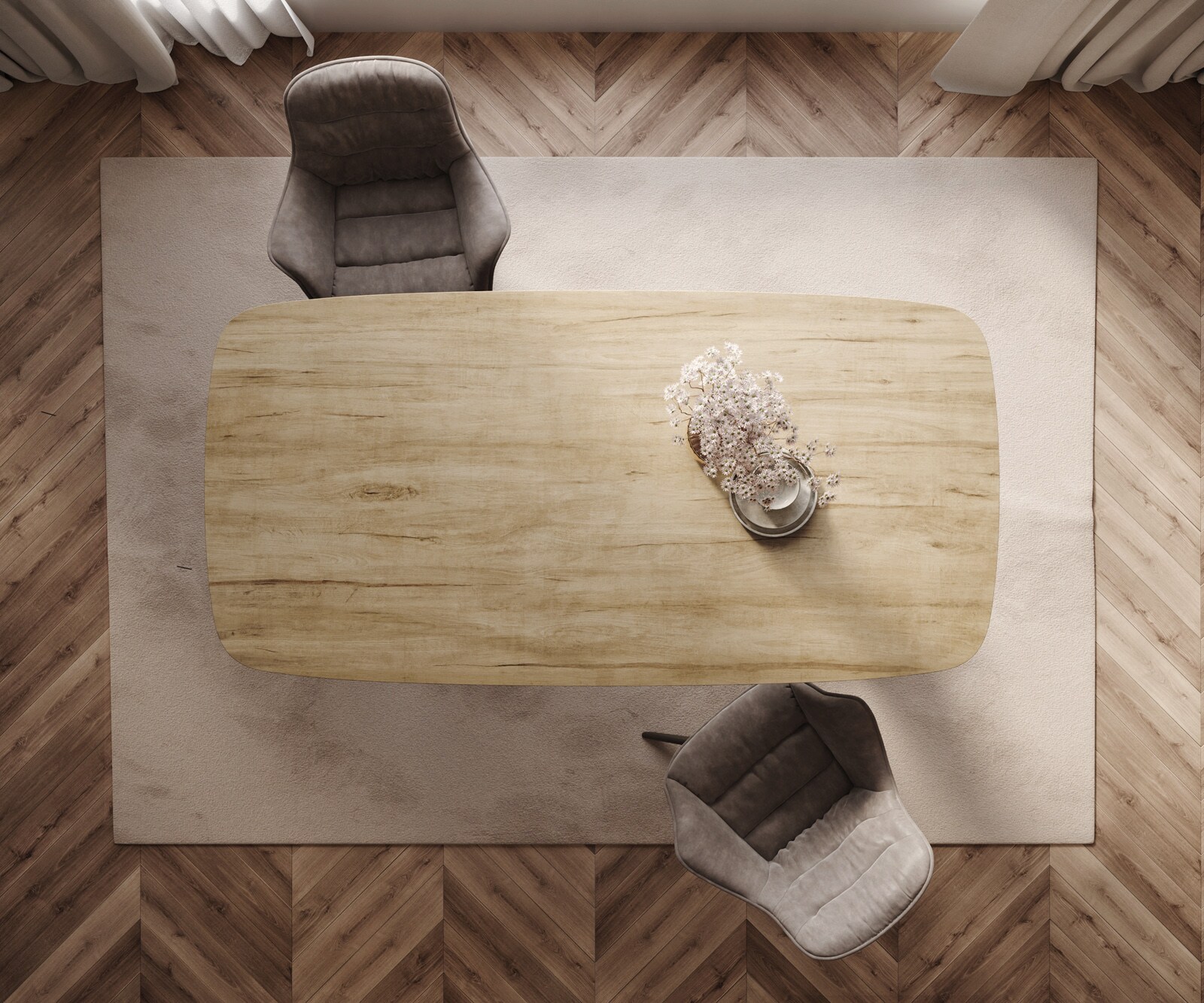 Eettafel Edge Boot 200x100 keramiek  Laminam® Sabbia Eichefarbig Troa metaal zwart 6