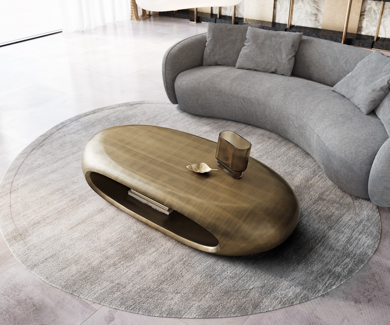 Salontafel Sinor 140x65 cm Metallic Goud 3
