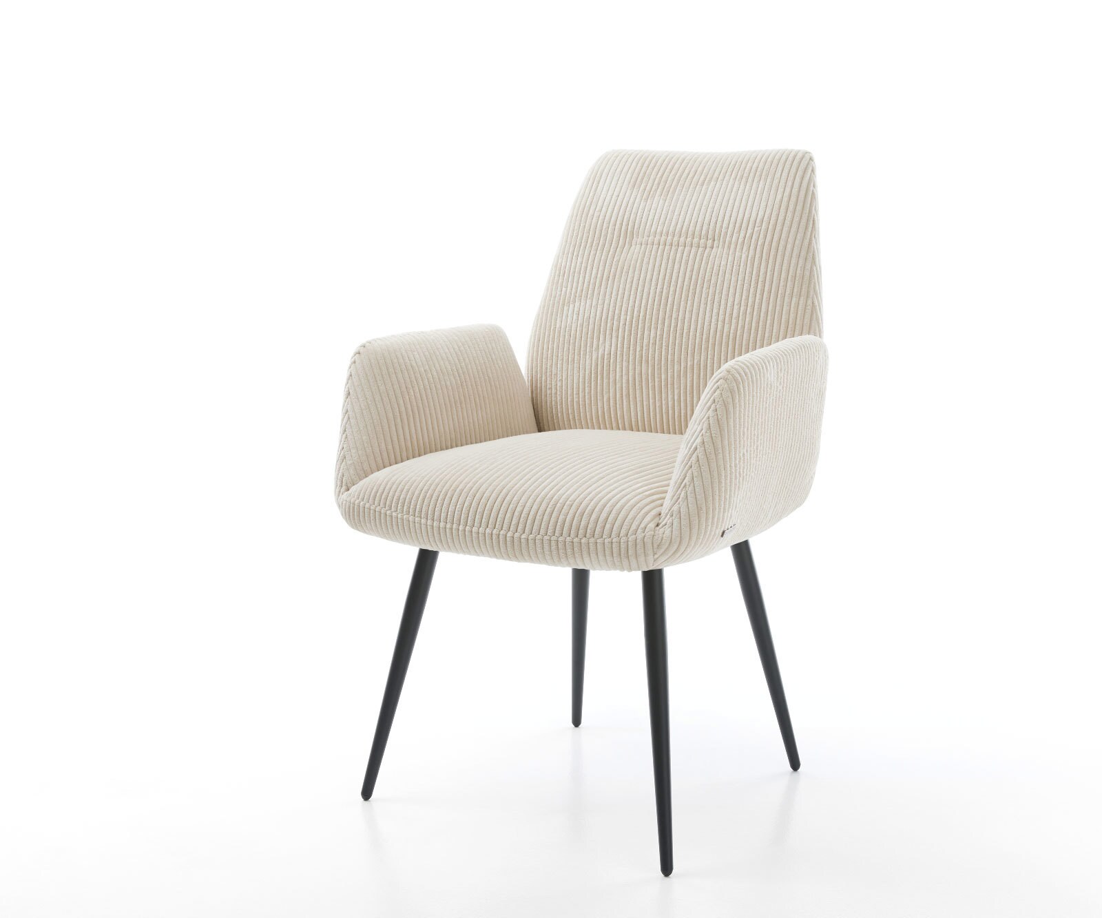 Eetkamerstoel Zoa-Flex koord beige 4-poot conisch zwart pocketveer kern