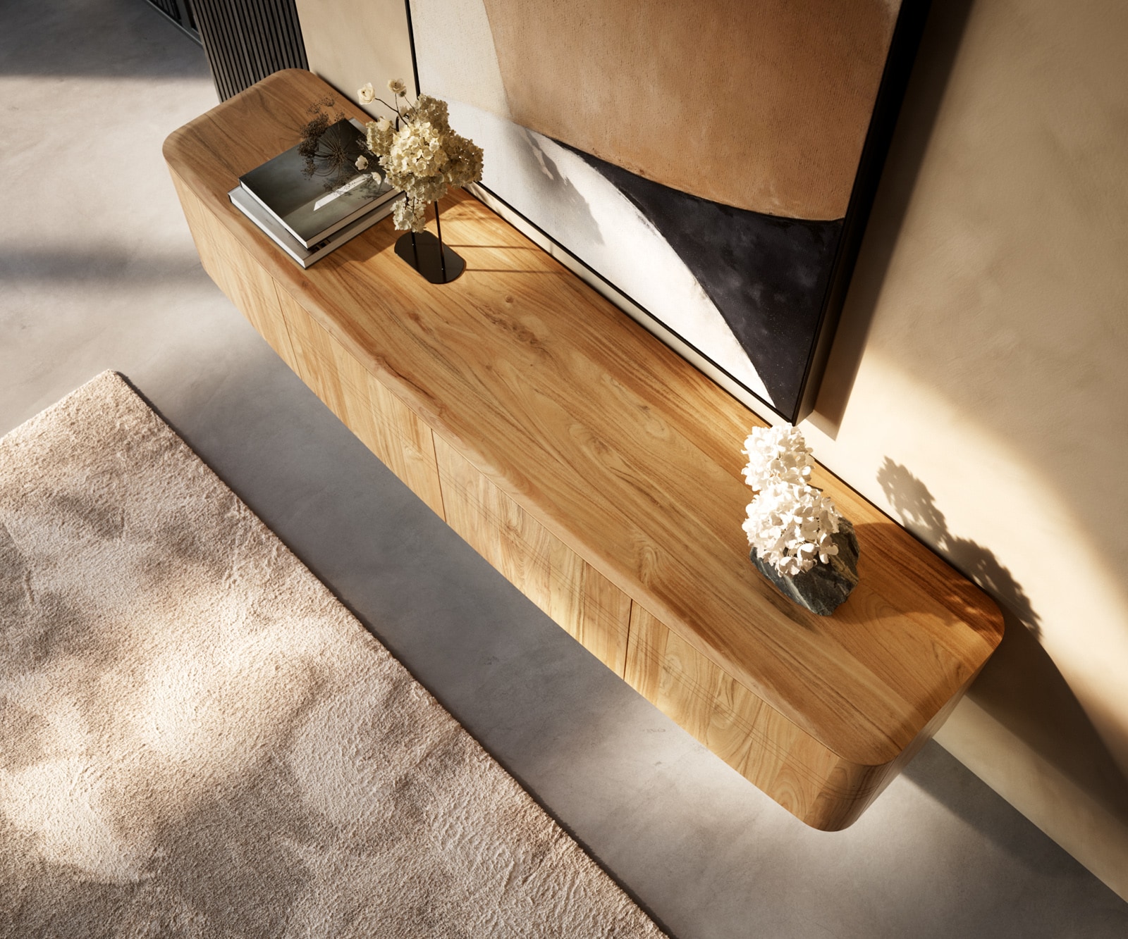 Tv-meubel Nagaru 220 cm acacia aura 4 deuren zwevend 3 Tv-meubel Nagaru 220 cm acacia aura 4 deuren zwevend 3