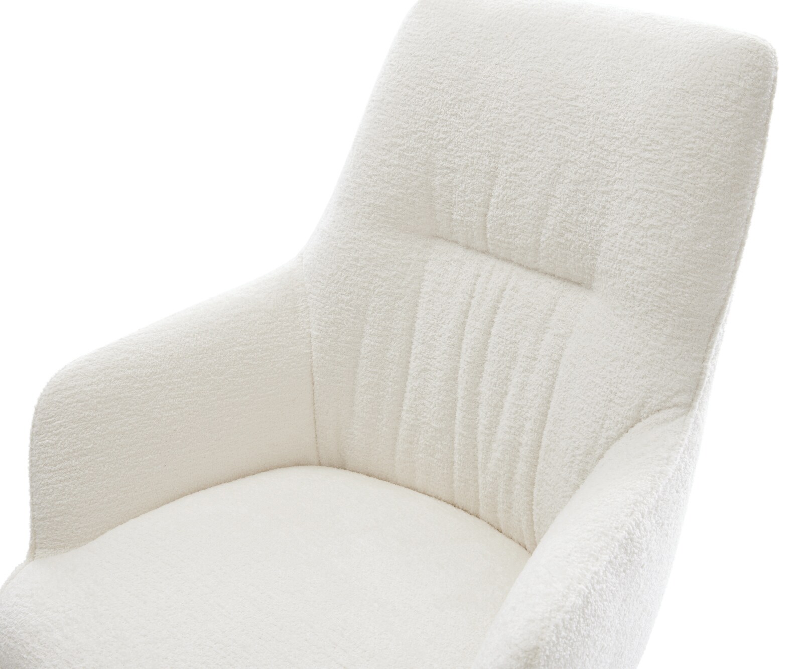Sledemodel Zelia-Flex met armleuning bouclé zacht beige sledemodel vlak wit pocketveer kern 3