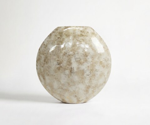 Vaas Calena B81 x D33 x H84 cm Metaal Alabaster Gold Handgemaakt