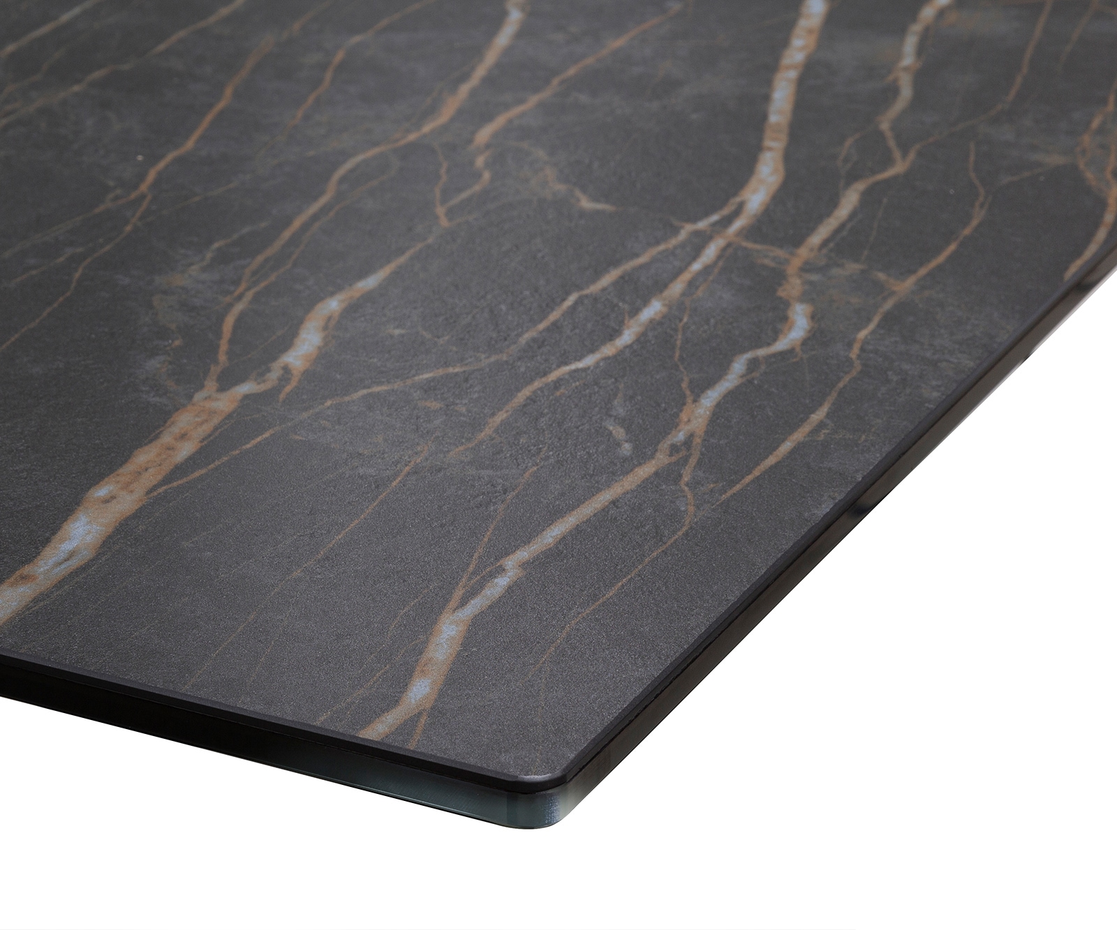 Eettafel Edge 200x100cm Laminam® keramiek bruin middenpoot vlak staal zwart 4 Eettafel Edge 200x100cm Laminam® keramiek bruin middenpoot vlak staal zwart 4
