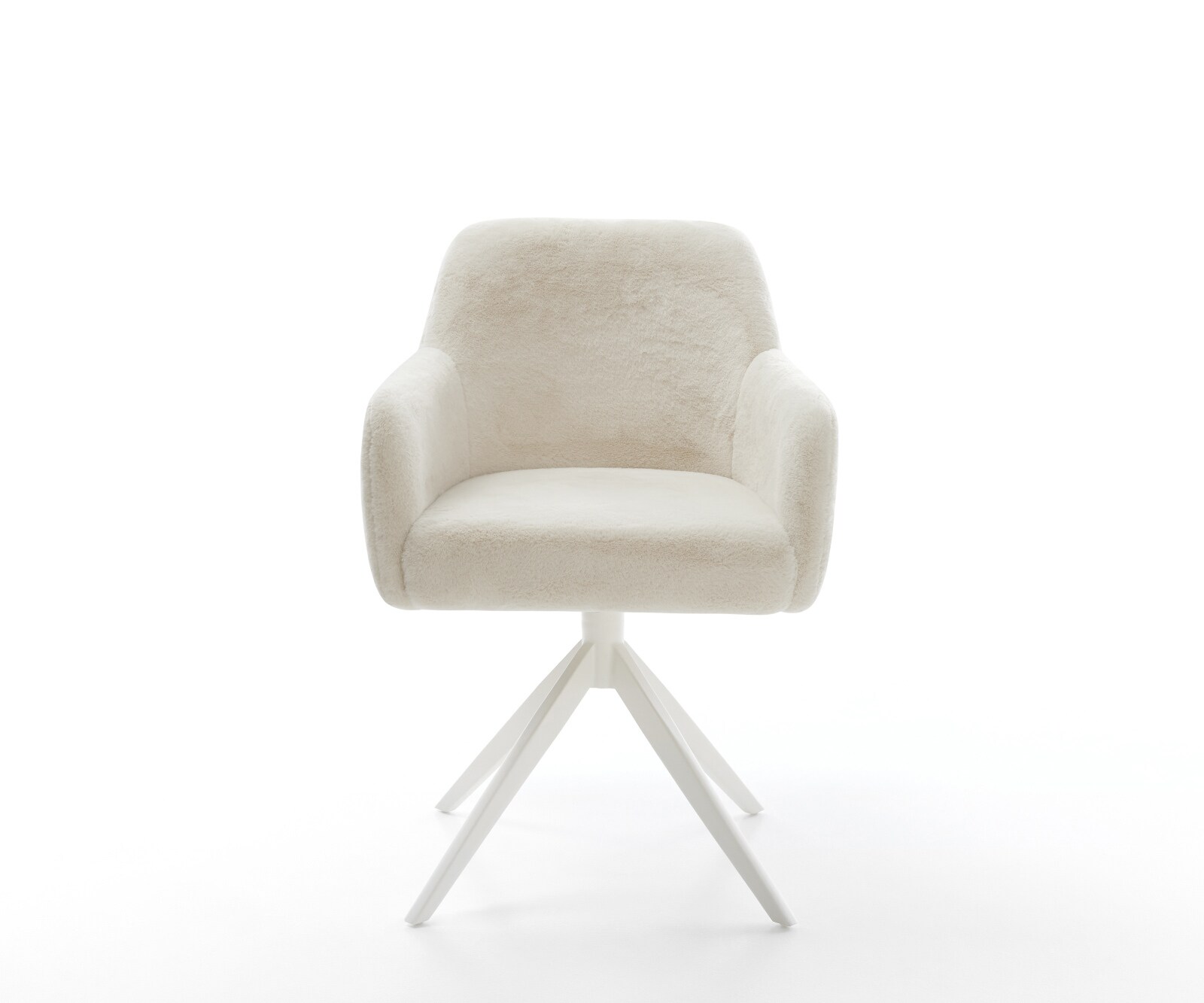 Draaistoel Greg-Flex pluchen crème-wit kruisframe breed wit 360° draaibaar rocker-functie pocketveer kern 2