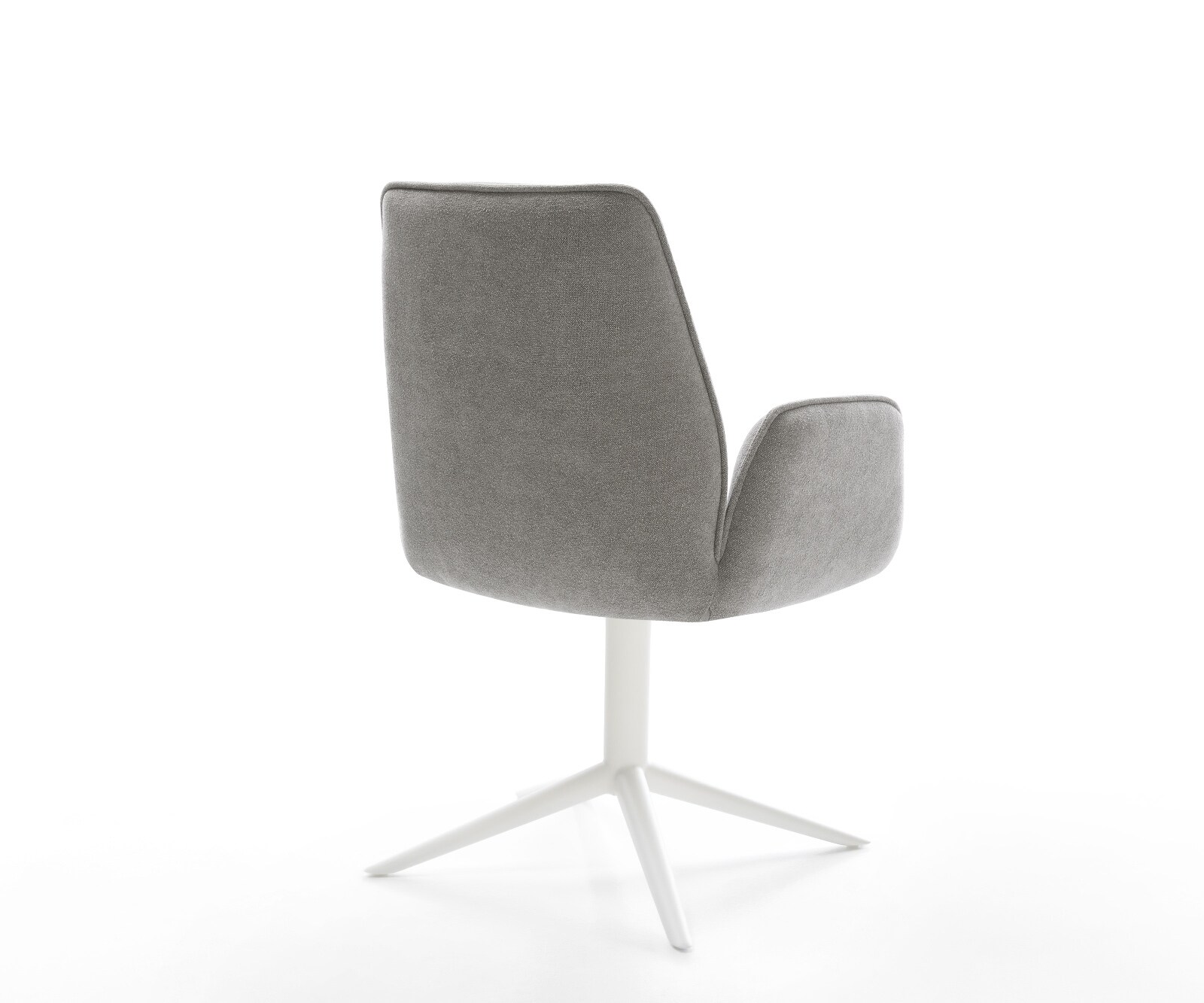 Draaistoel Zoa-Flex zachte stof met structuur grijs kruispoot wit 360° draaibaar rocker-functie pocketveer kern 4