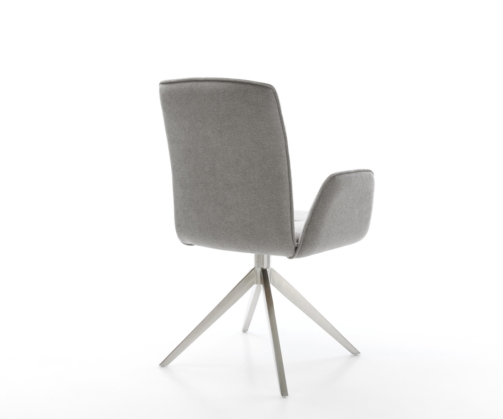 Draaistoel Vinja-Flex zachte stof met structuur grijs kruisframe breed roestvrij staal 360° draaibaar rocker-functie 5