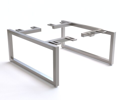 Pootglijder smal 15 cm geborsteld RVS voor boxmeubelen met een diepte van 35 cm (set van 2)