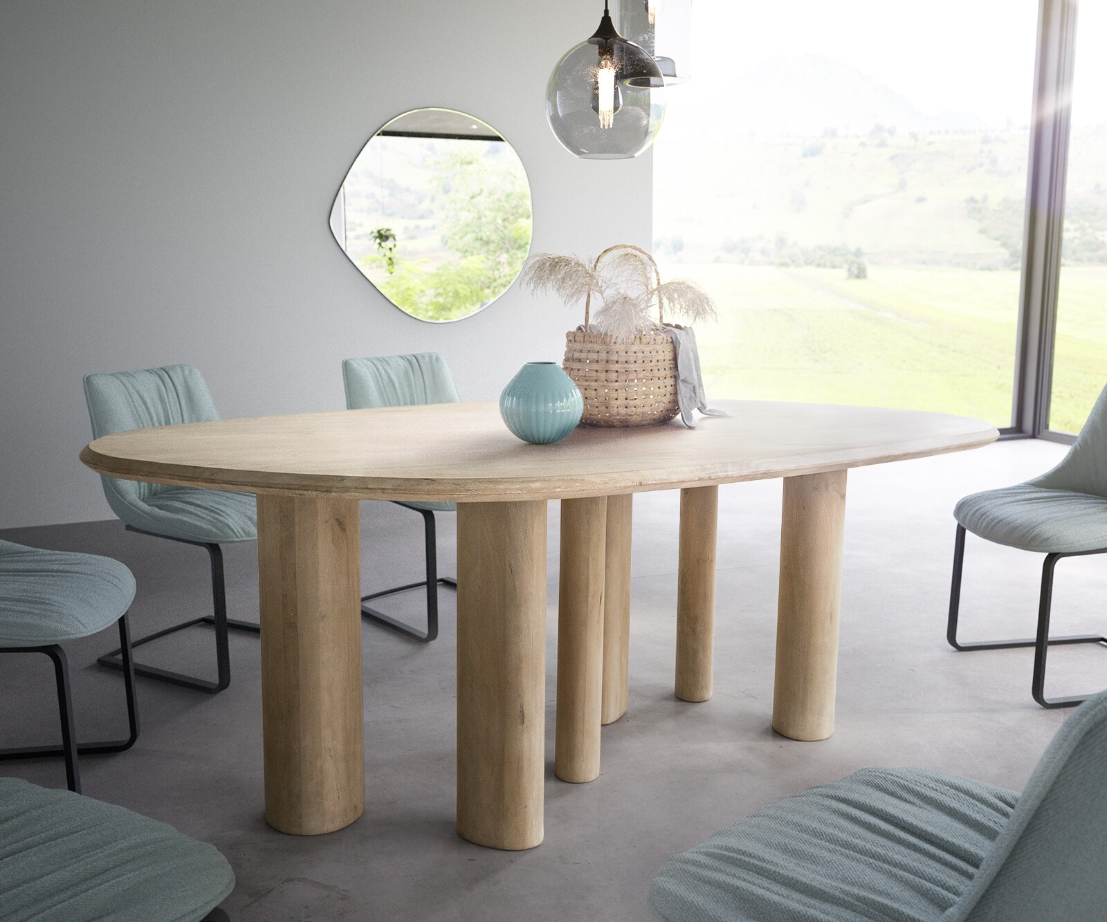 DELIFE Eettafel Widoa 200x120 cm Mango White Wash