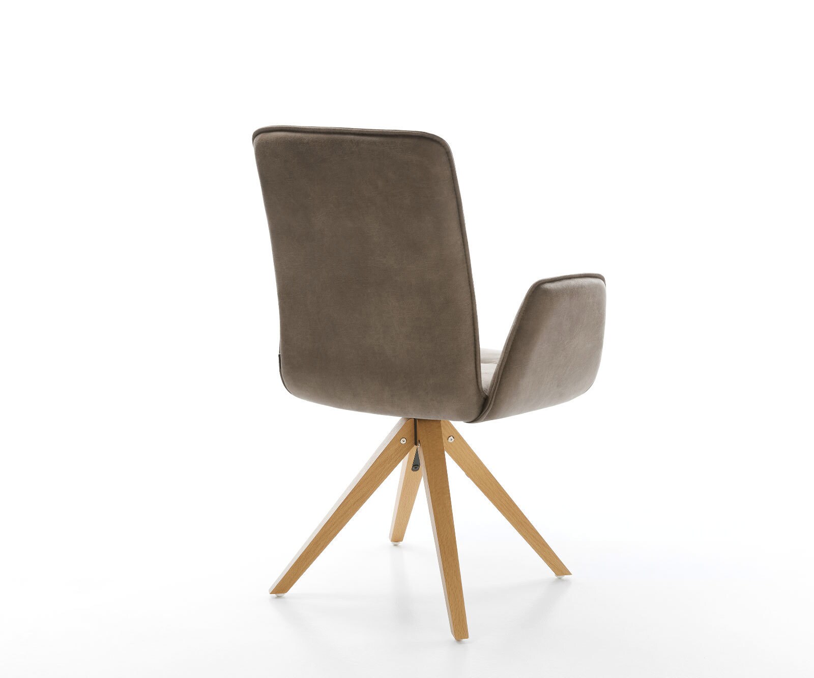 Eetkamerstoel Vinja-Flex microvelours taupe vintage houten frame hoekig natuur 4 Eetkamerstoel Vinja-Flex microvelours taupe vintage houten frame hoekig natuur 4