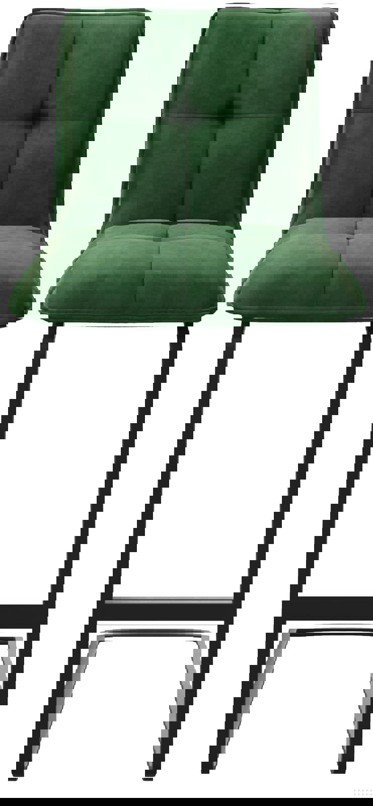 Barstoel Maddy-Flex fluweel groen sledestoel vlak metaal 3 Barstoel Maddy-Flex fluweel groen sledestoel vlak metaal 3